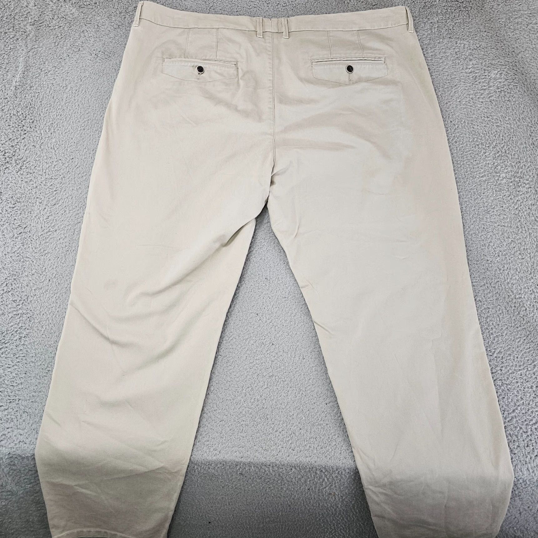 Vintage Perk Pants Mens Size 42x30 Beige Slim Fit Stretch Cotton Chino Casual Flat Front Size US 42 / EU 58 - 7 Thumbnail