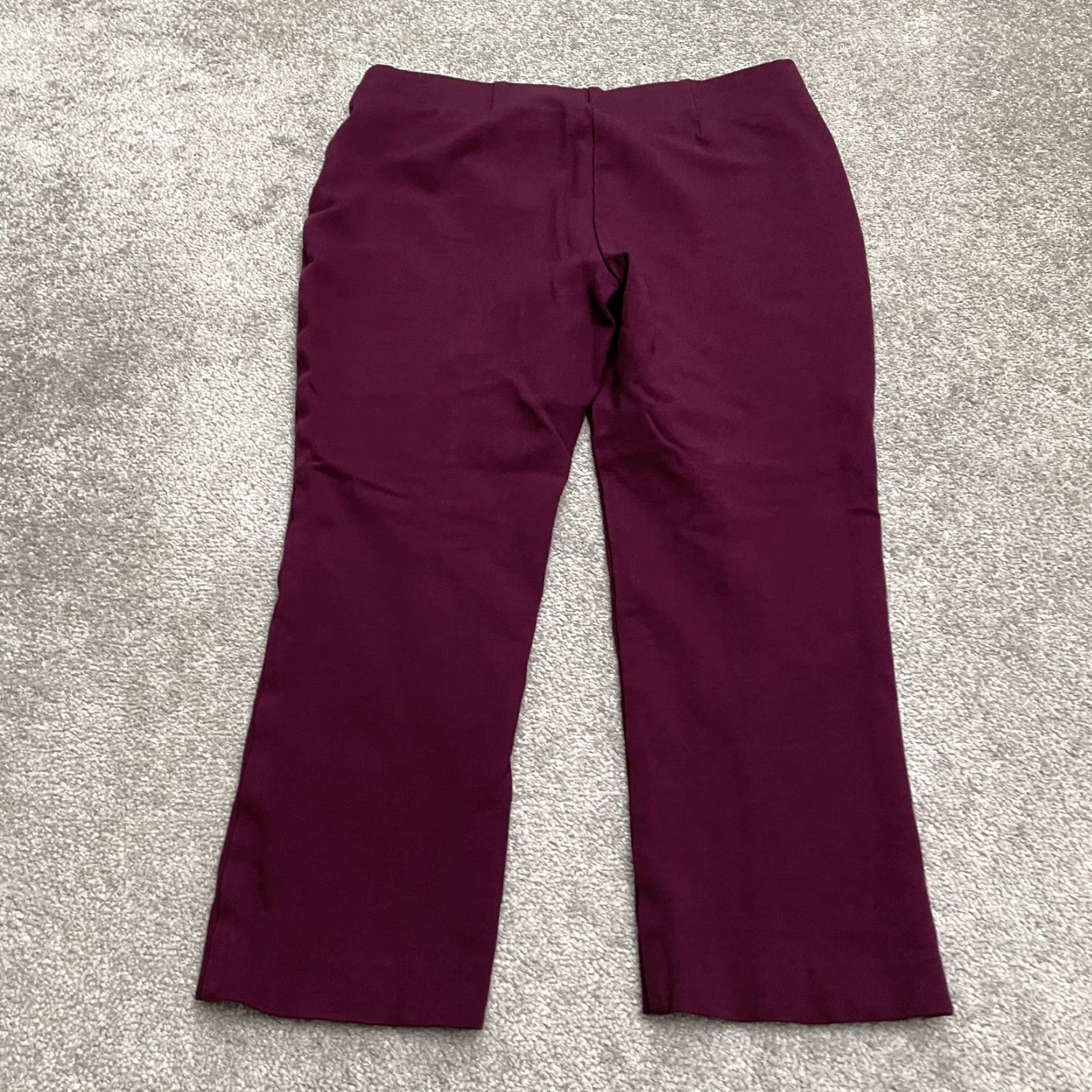 Vintage Chico's Pull On Stretch Cropped Pants 10P Purple Mid Rise 32x23 Casual Womens Size 32" / US 10 / IT 46 - 2 Thumbnail