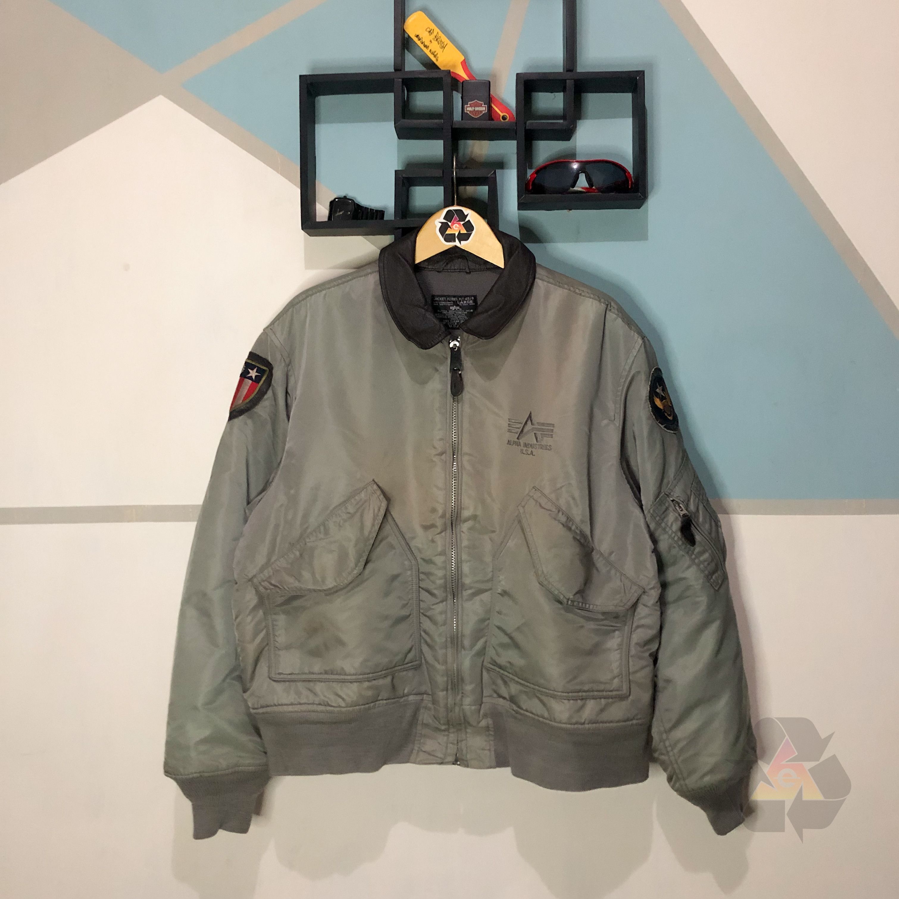Alpha Industries Vintage 90s Alpha Industries Flayer's FLT45F Mil-J-5062 Size US L / EU 52-54 / 3 - 2 Thumbnail
