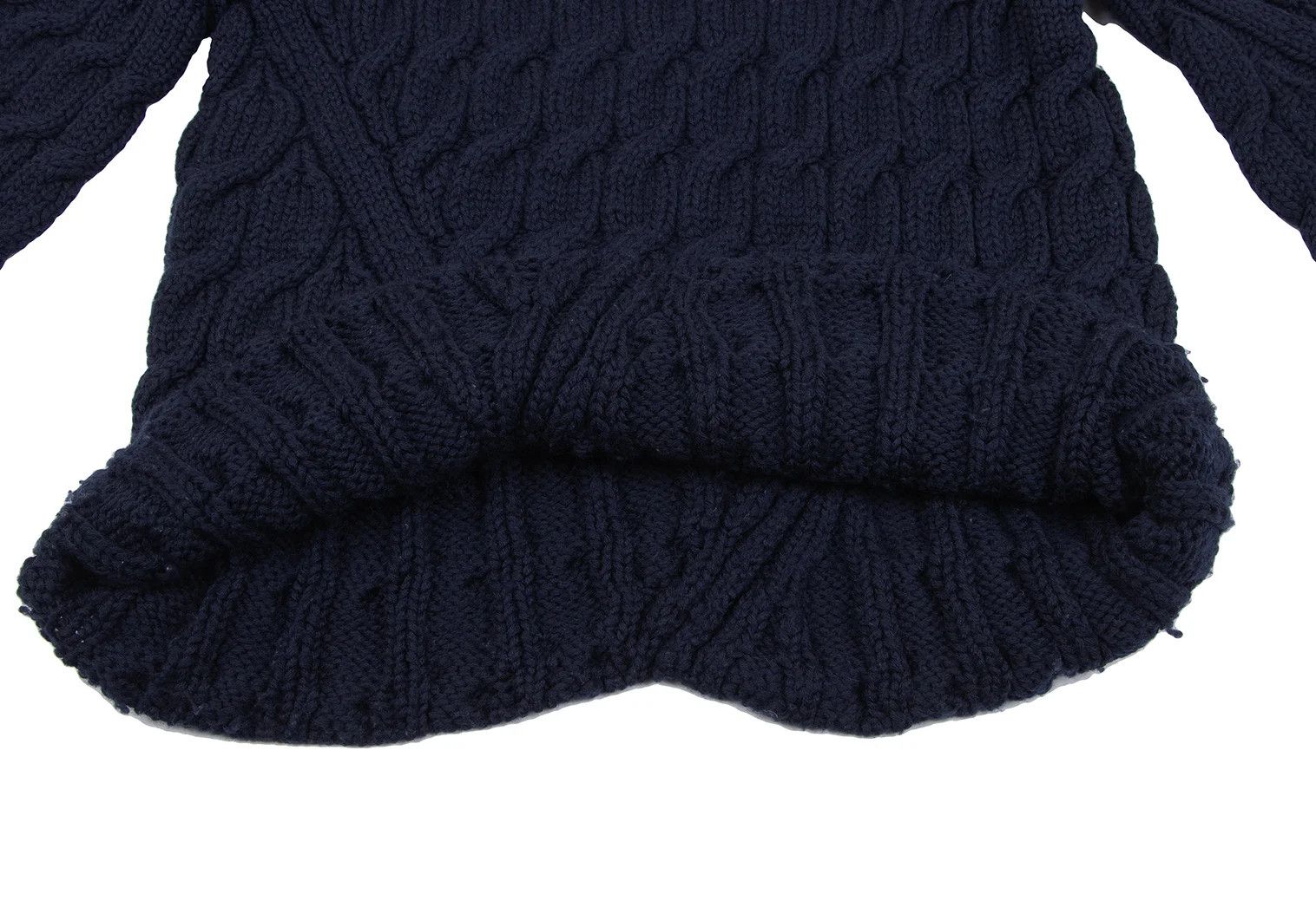 Comme des Garcons Homme Plus Wool Bias Cut Cable Knit Sweater in Navy, Size M Size US M / EU 48-50 / 2 - 9 Thumbnail
