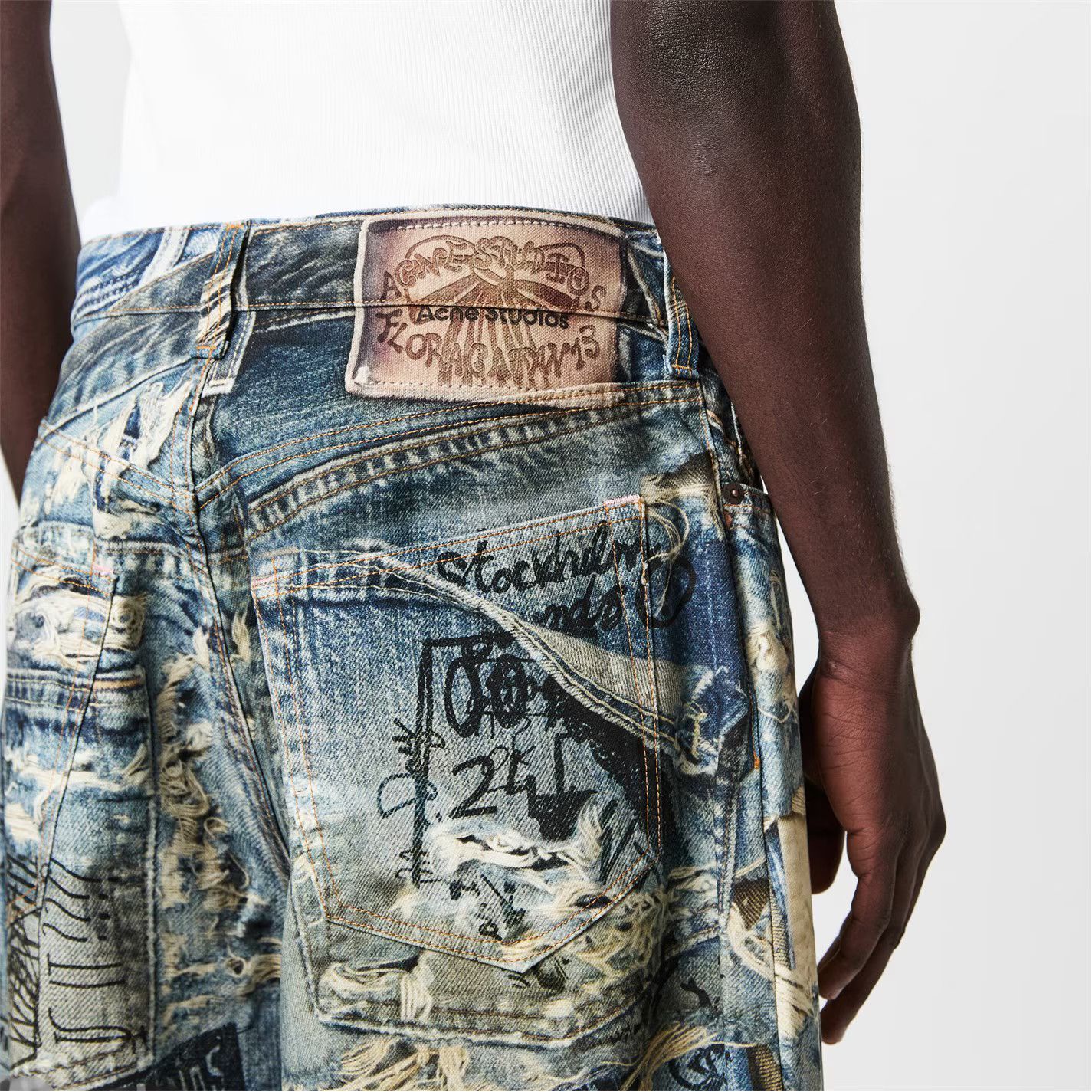 Acne Studios o1g2r1mq0825 Scribble Jeans in Multicolor Size US 30 / EU 46 - 5 Thumbnail