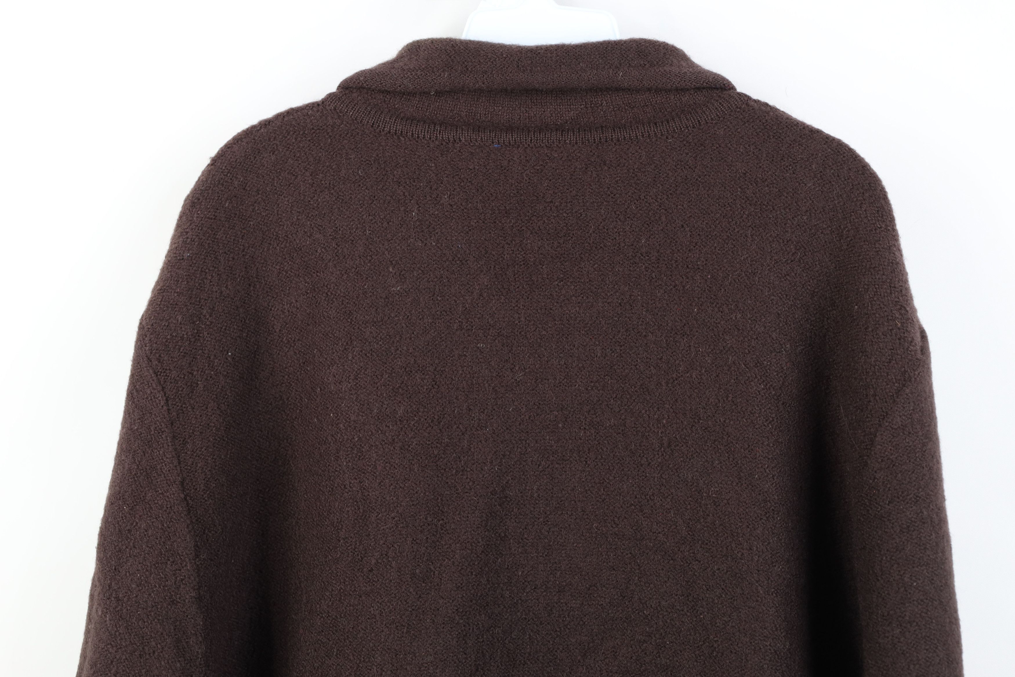Vintage Vintage 90s Streetwear Knit Full Zip Sweater Jacket Brown Size XL / US 12-14 / IT 48-50 - 11 Thumbnail