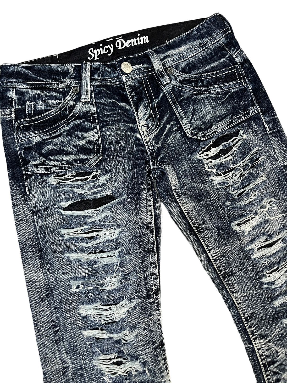 Japanese Brand Vintage Punk Wrinkle Denim Flared Size US 33 - 8 Thumbnail