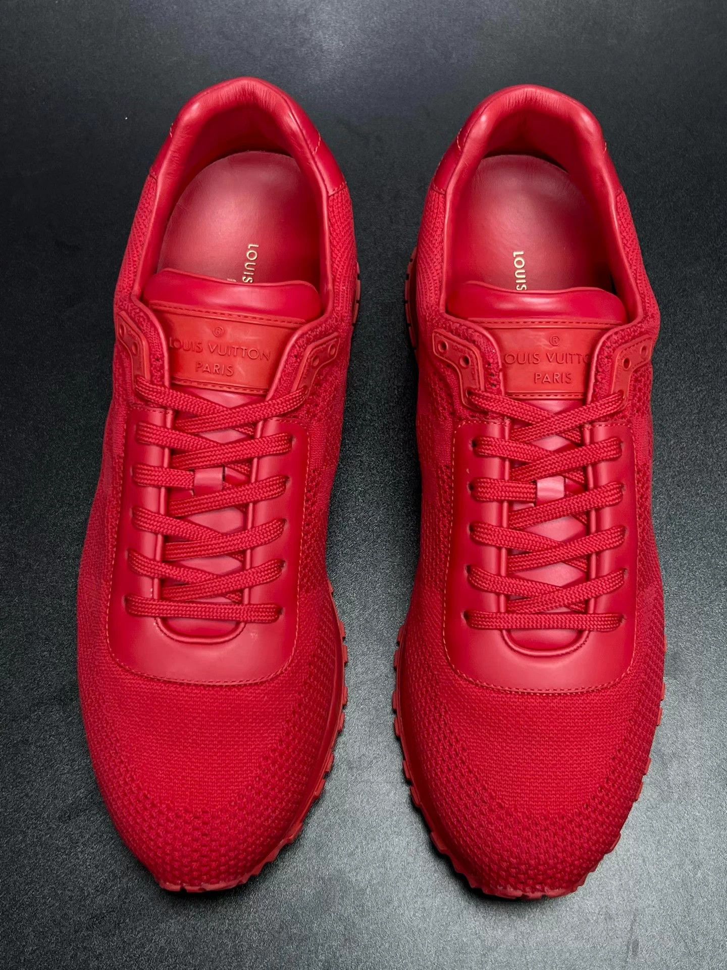 Louis Vuitton LV Red Monogram Mesh LowTop Sneakers 39.5 Like New Size US 6.5 / EU 39-40 - 3 Thumbnail