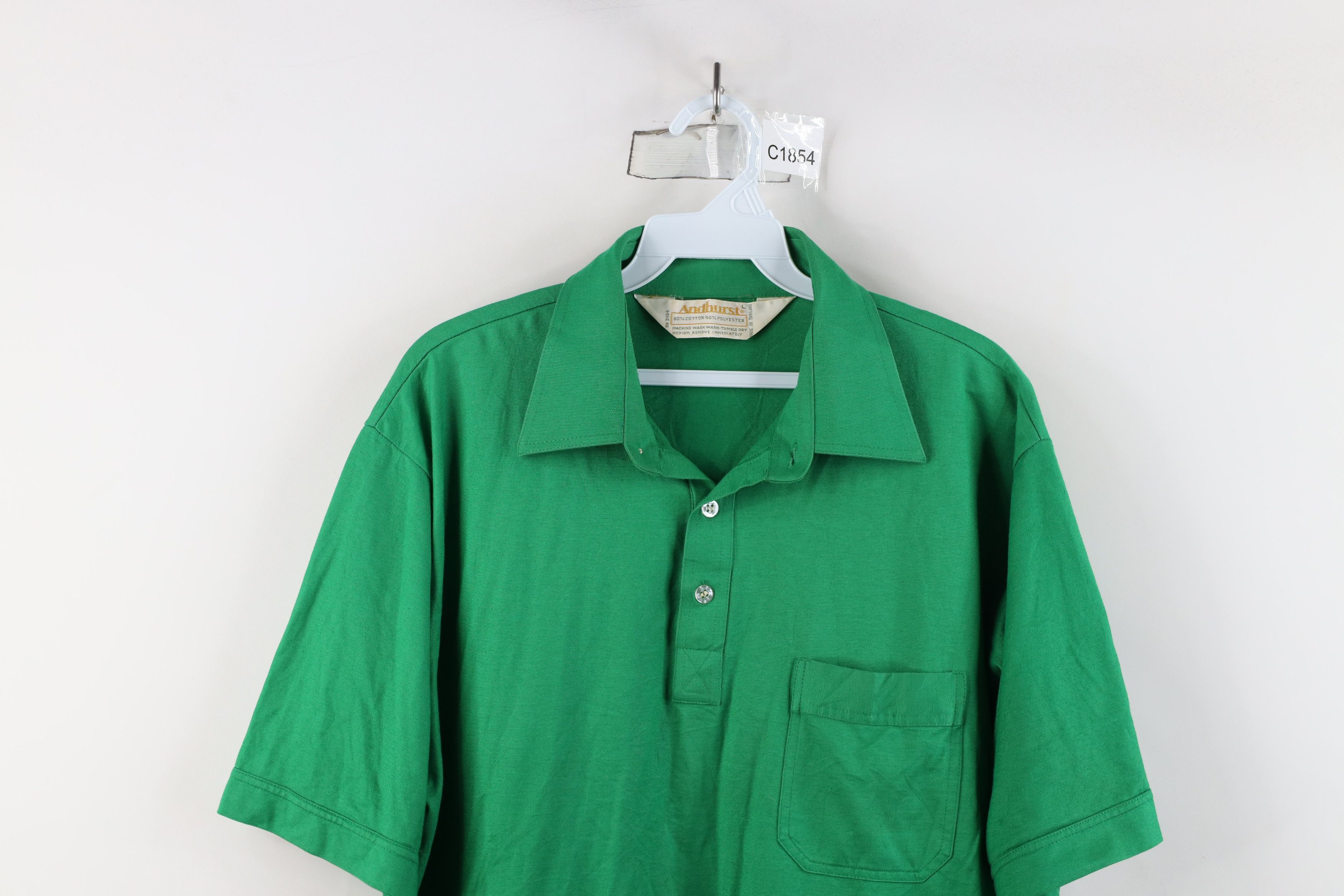 Vintage Vintage 70s Streetwear Knit Collared Golf Polo Shirt Green Size US L / EU 52-54 / 3 - 2 Thumbnail
