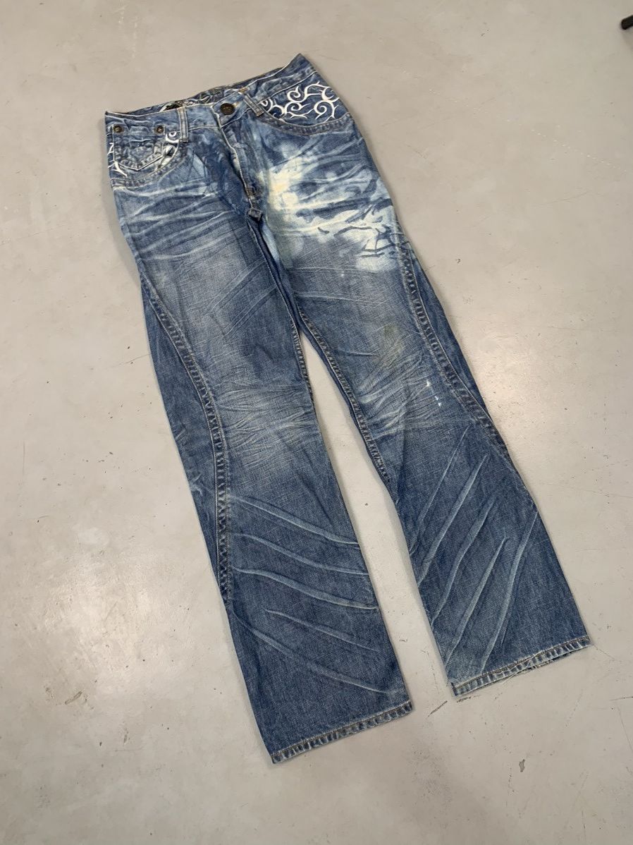 Japanese Brand Vintage big train embroidered denim Size US 30 / EU 46 - 2 Thumbnail