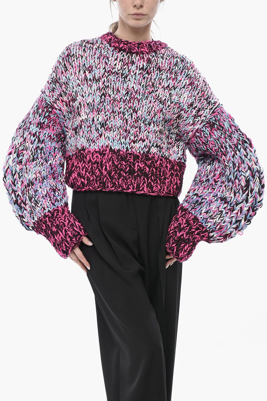 Loewe og1mm0426 Crewneck Sweater in Multicolor Size S / US 4 / IT 40 - 1 Thumbnail
