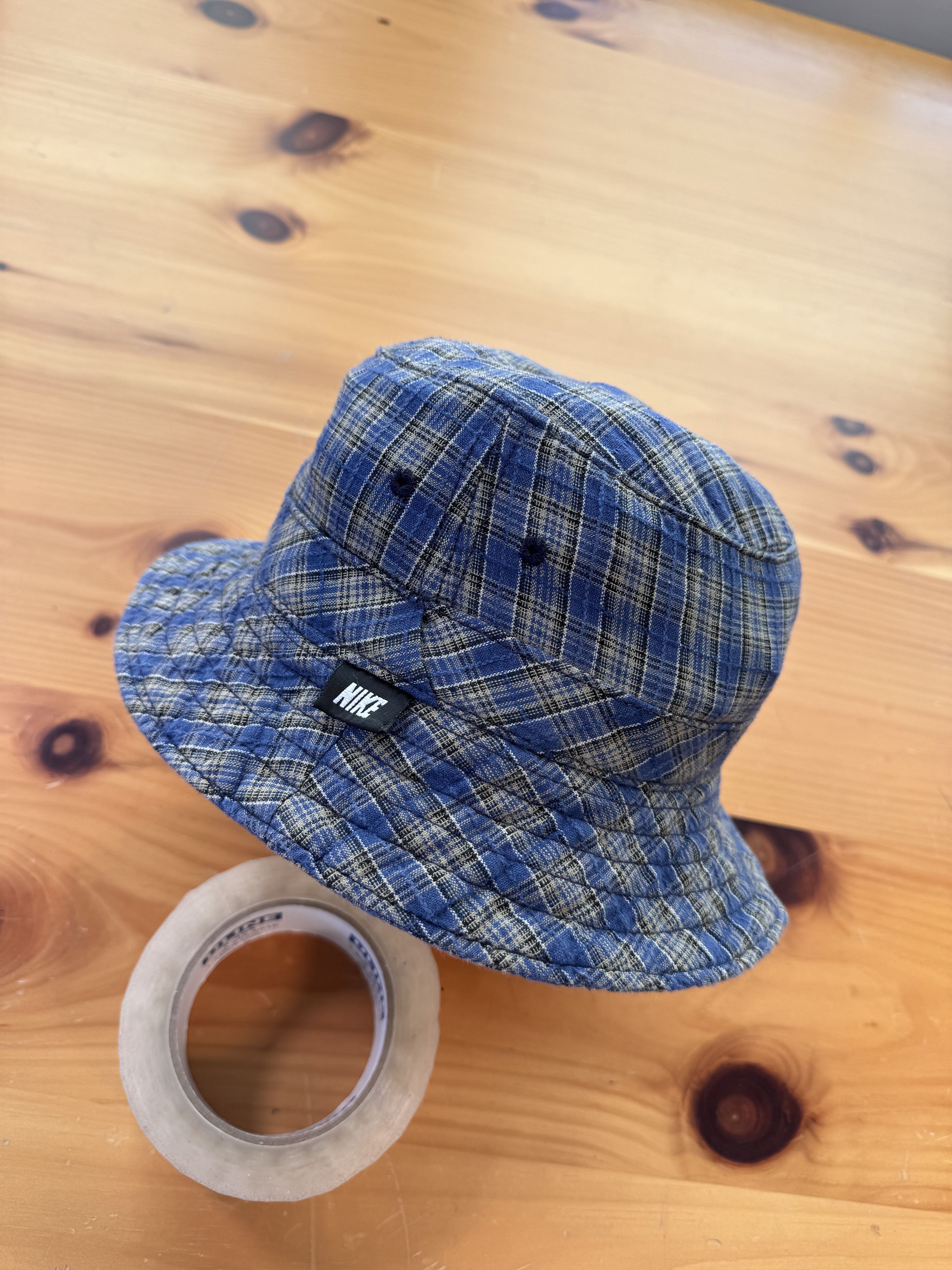 Nike Vintage 90's Nike Plaid Bucket Hat Size ONE SIZE - 1 Thumbnail