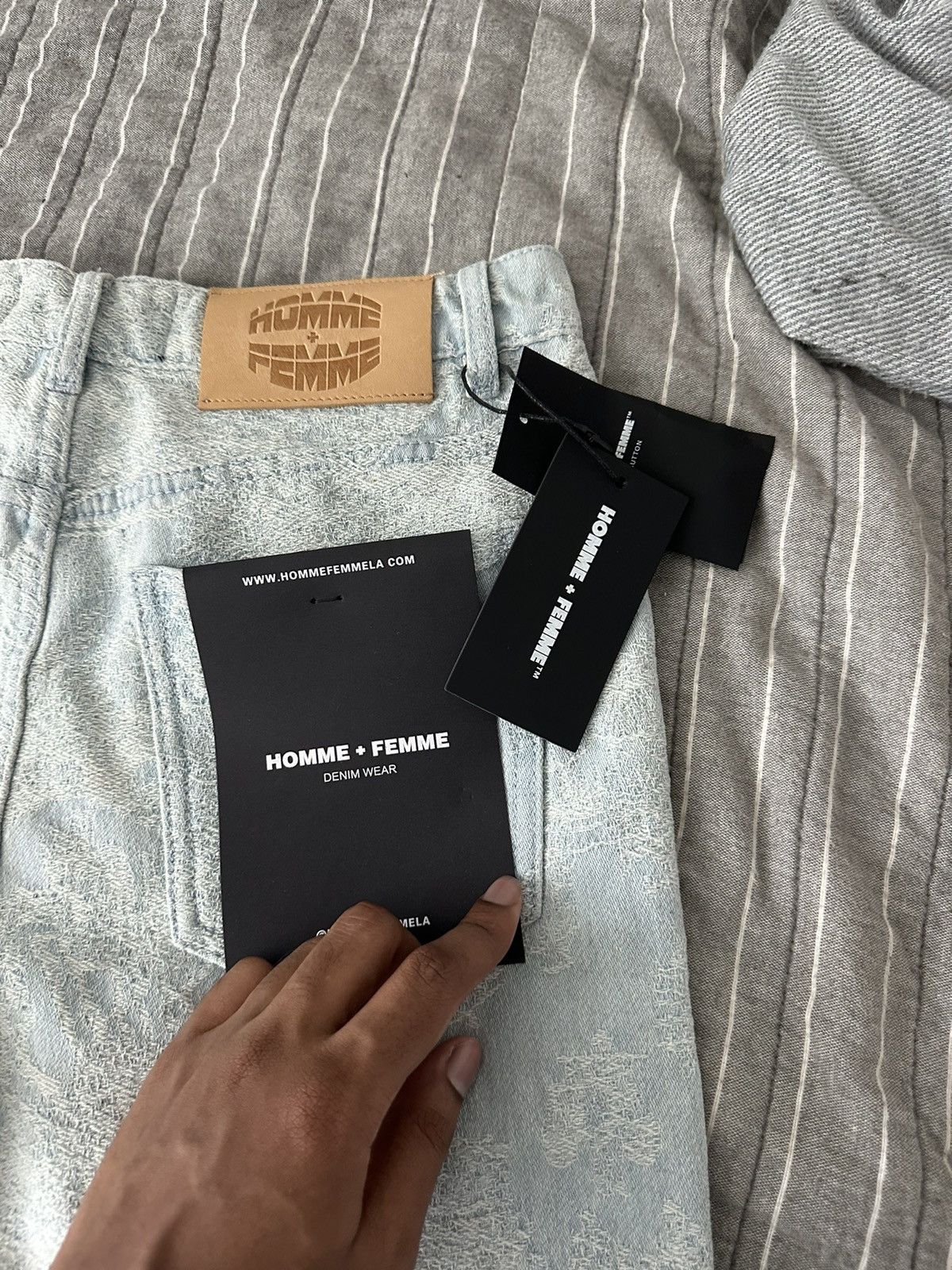 Homme + Femme La Homme Femne Flared Jacquard Denim Jeans Size US 28 / EU 44 - 3 Thumbnail