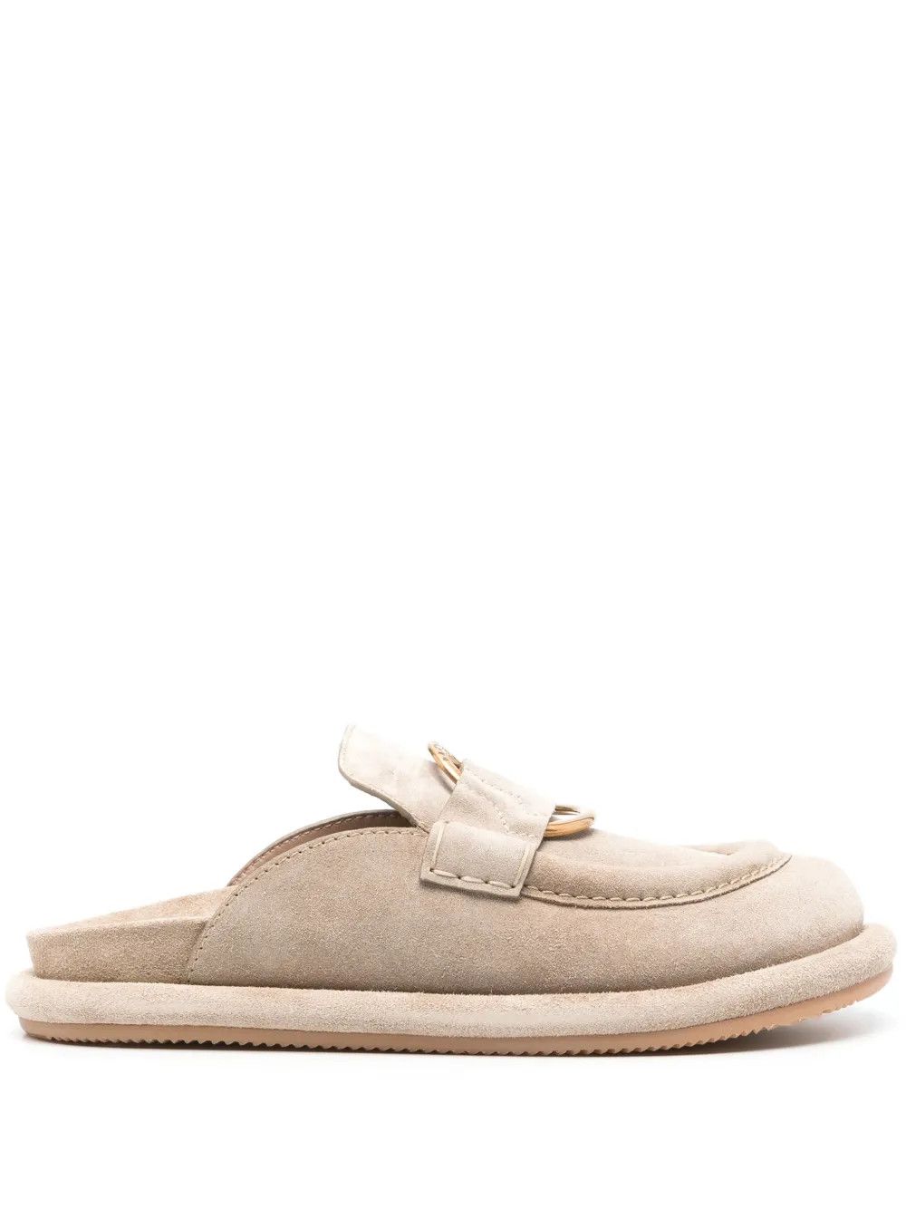 o1y1125 Leather Mules in Beige