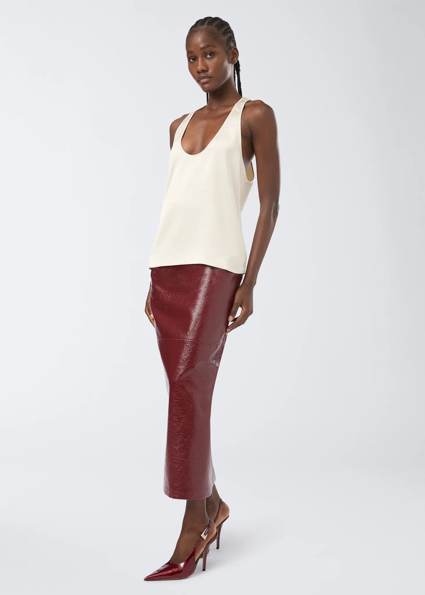 THE ANDAMANE o1s22i1n1024 Pure Satin Top in White Size S / US 4 / IT 40 - 3 Thumbnail
