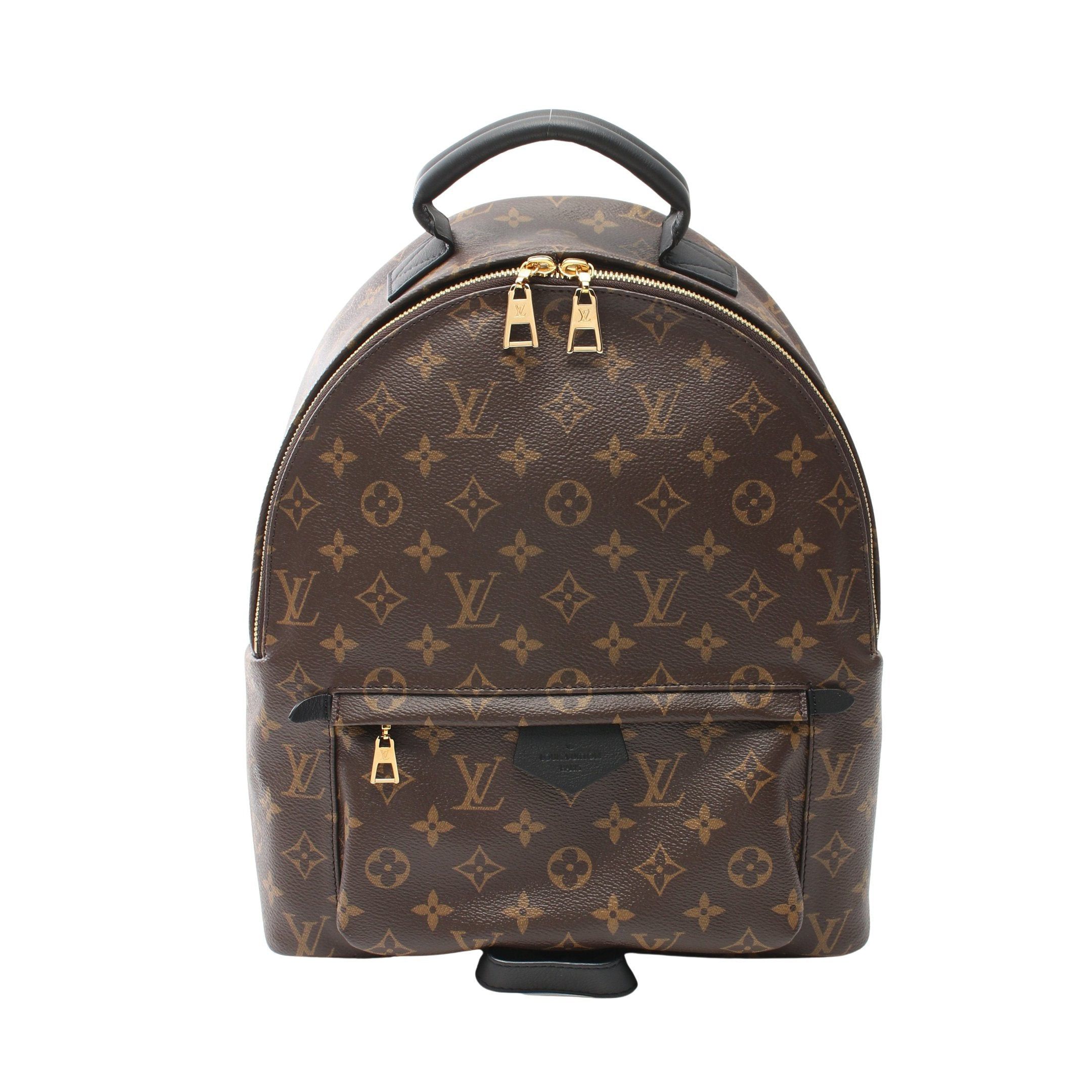 Louis Vuitton Palm Springs Backpack Mm Monogram Rucksack Leather Brown Black