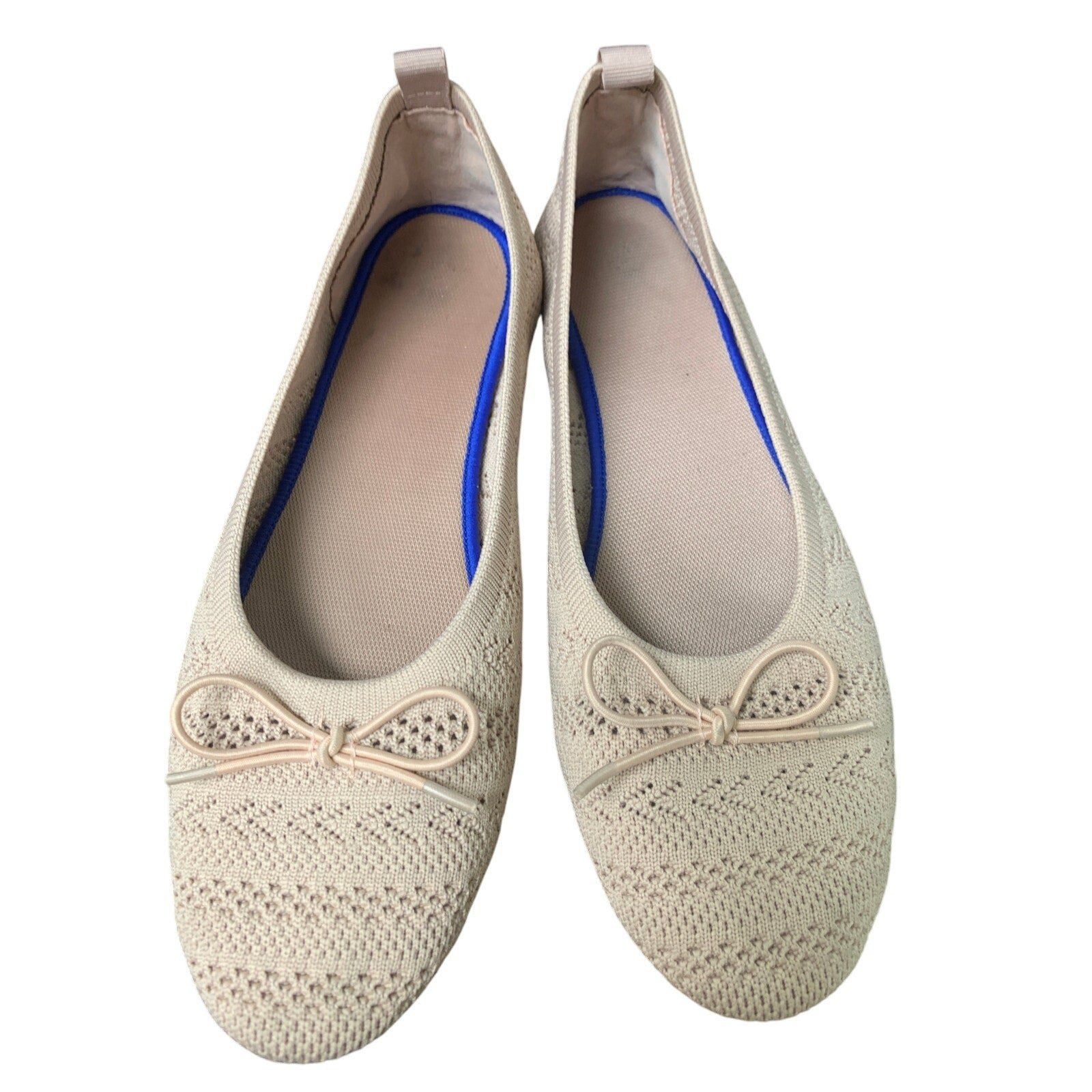 Other Heawish Women's 9.5 Pink Crochet Lace Bow Ballet Flats Size US 9.5 / IT 39.5 - 4 Thumbnail
