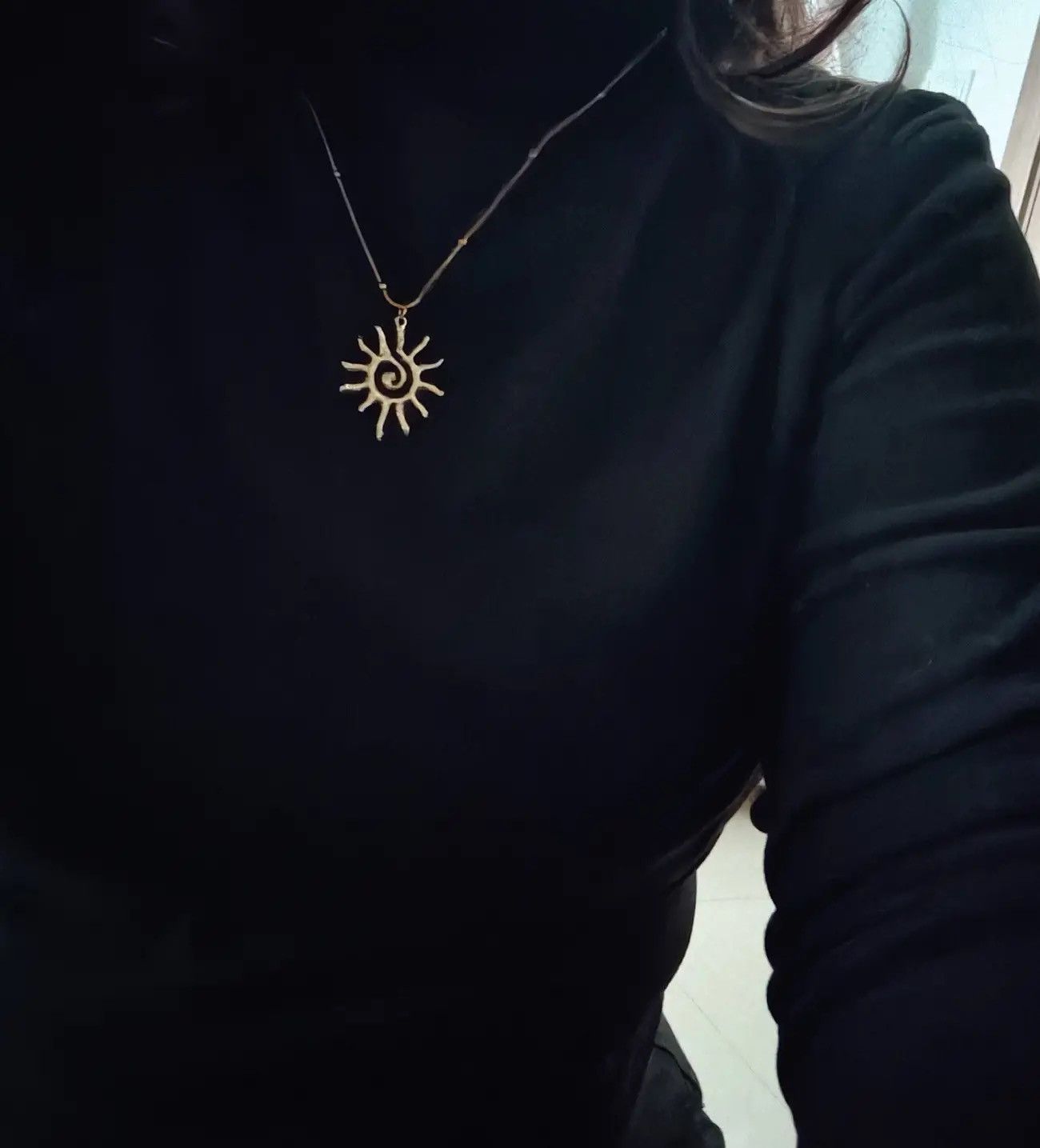 Other Gold Hollow Spiral Sun Pendant Necklace Size ONE SIZE - 2 Thumbnail