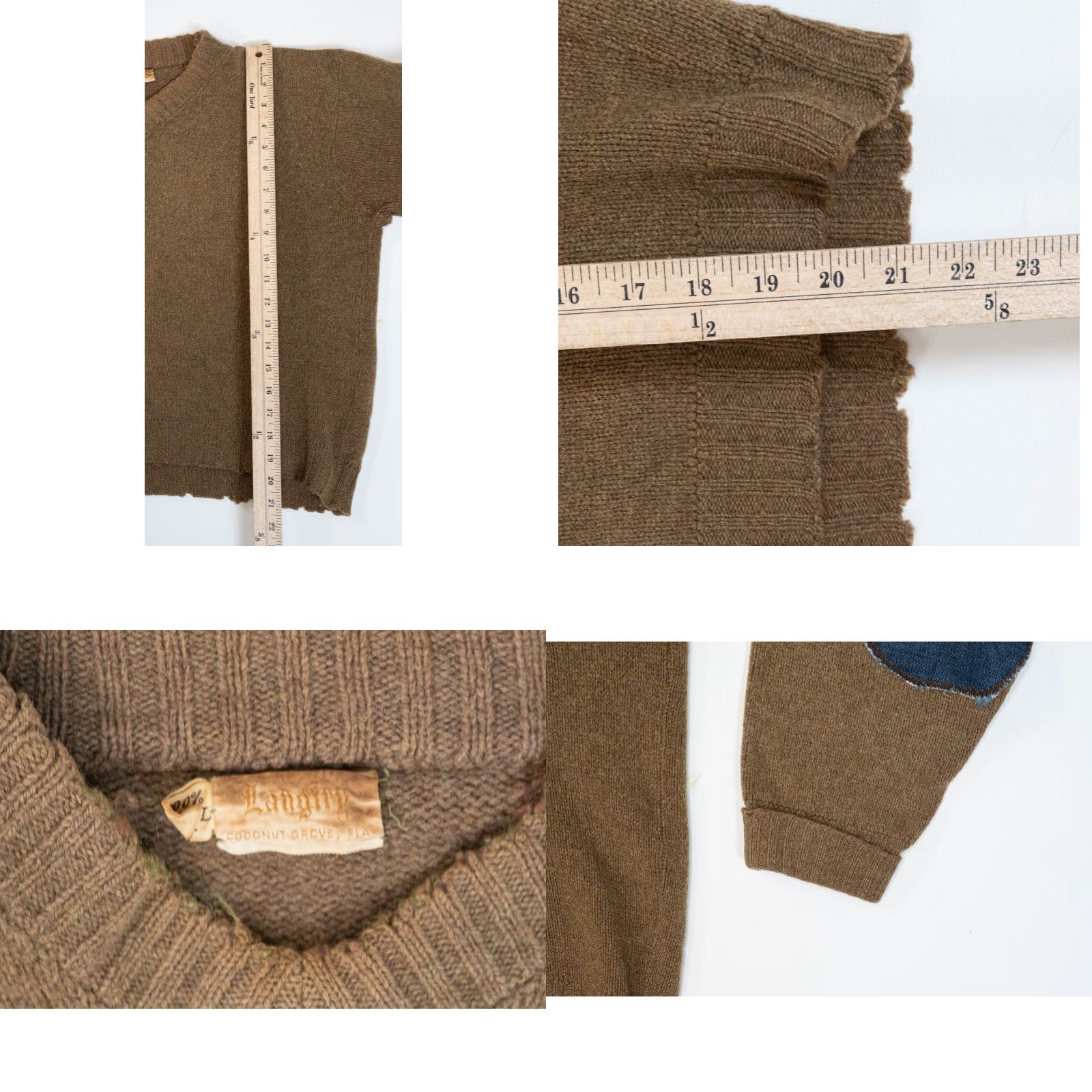 Vintage VINTAGE Langtry Sweater Womens Medium Wool Elbow Patches Fisherman Oarsman 50s 60s 70s 80s 90s Knit Pullover Brown Size M Womens Size M / US 6-8 / IT 42-44 - 8 Thumbnail