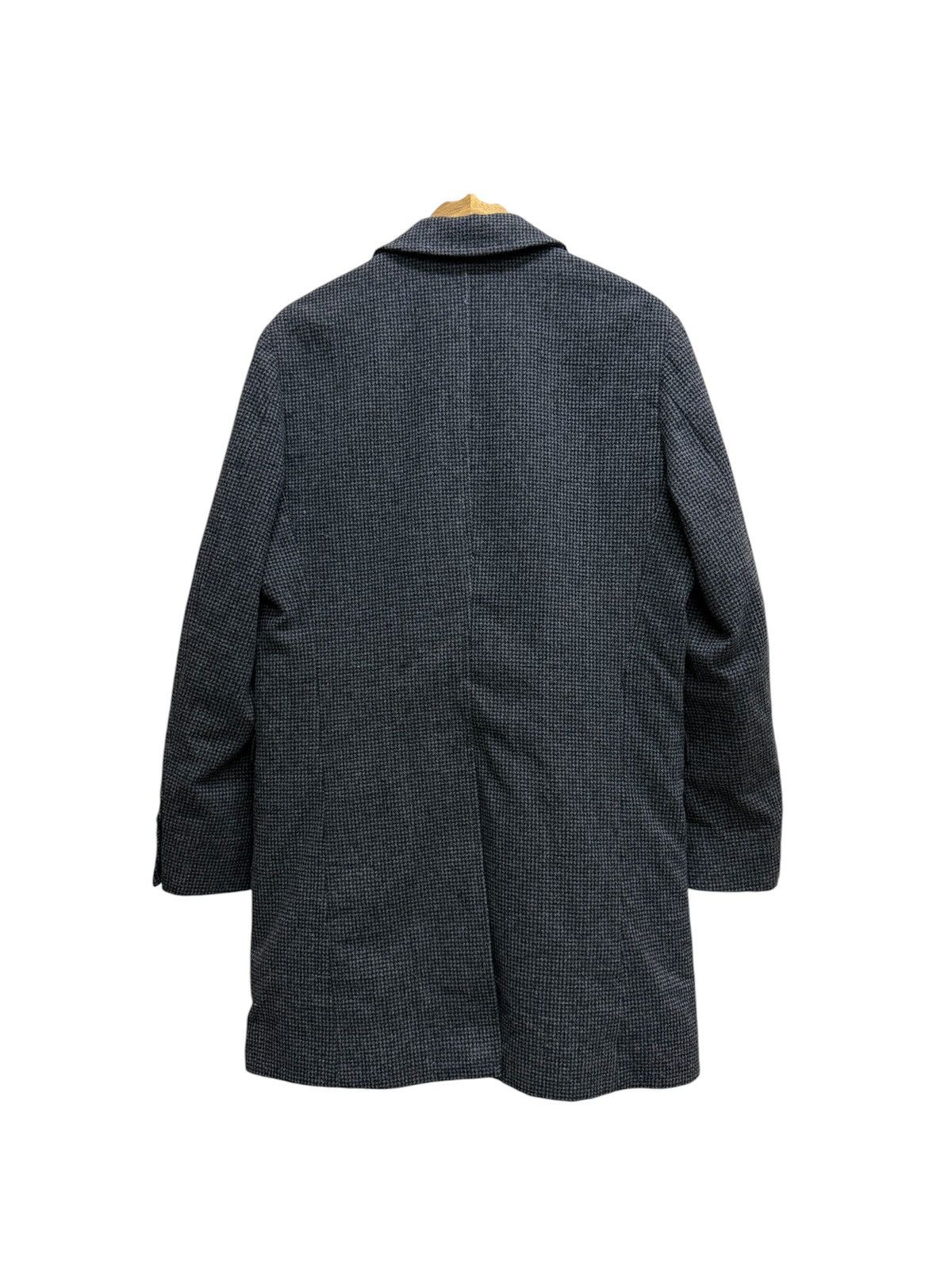 Tete Homme TETE HOMME GREY HOUNDSTOOTH WOOL OVERCOAT JACKET Size US M / EU 48-50 / 2 - 2 Thumbnail