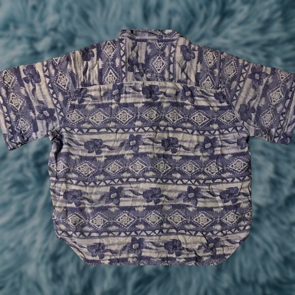 Vintage VINTAGE All Over Print Shirt XL Purple Abstract 90s Boxy Silk Button-Up Women Modern Surf Skate Grunge Vaporwave Decade 90s Size XL / US 12-14 / IT 48-50 - 1 Thumbnail