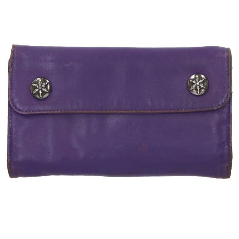 image of Chrome Hearts Star Button Wave Wallet in Purple, Men's