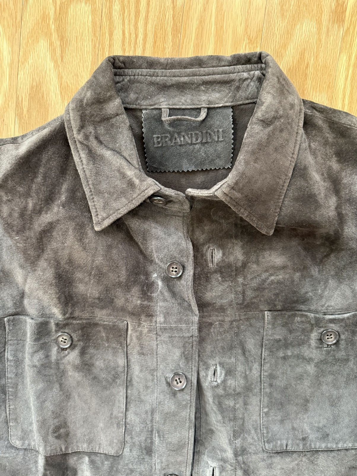 Brandini Brandini Leather Jacket Brown Button Up Overshirt Size US M / EU 48-50 / 2 - 2 Thumbnail