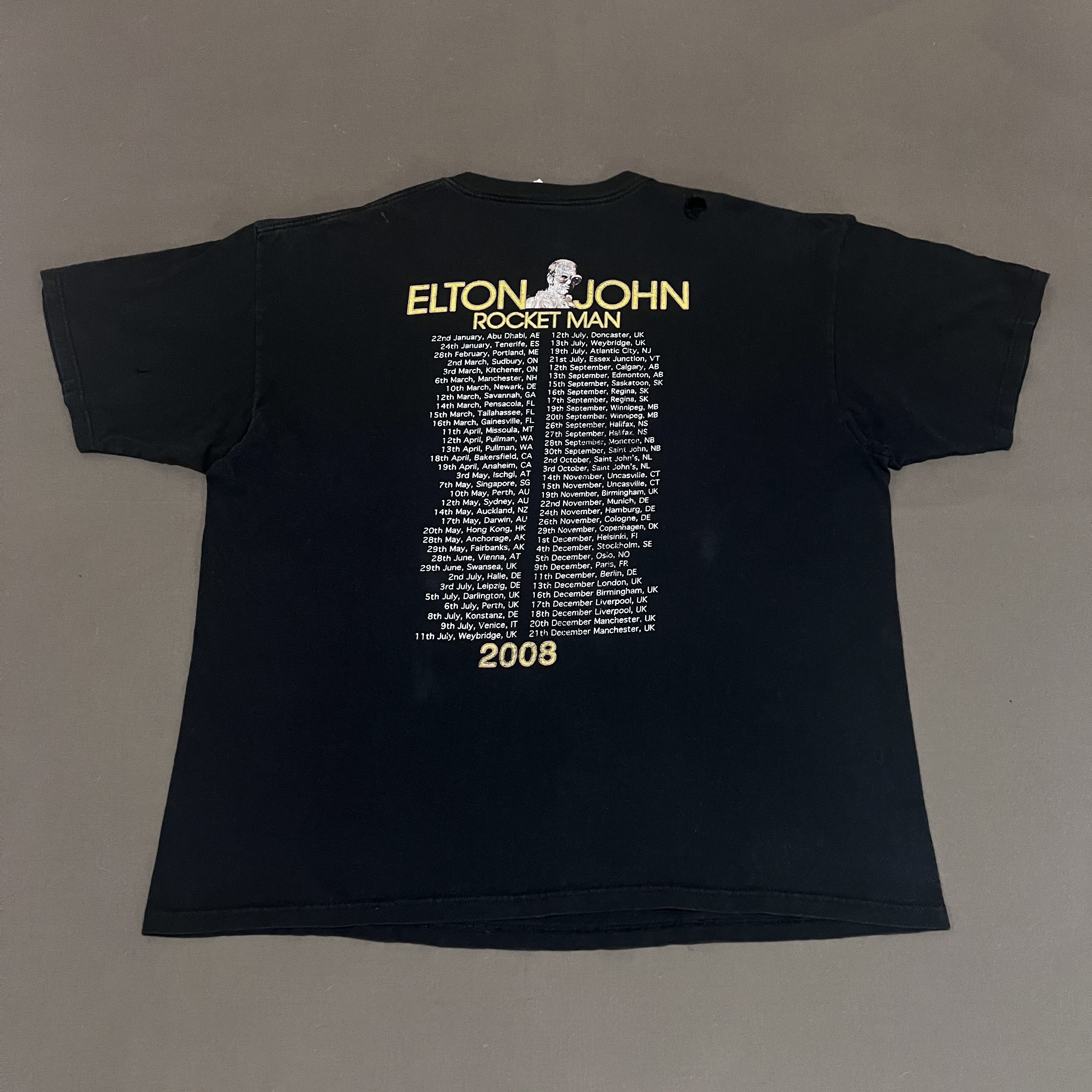 Rap Tees × Seditionaries × Vintage Vintage Y2K Elton John Rocket Man Tour Promo Tee 2XL Faded Size US XXL / EU 58 / 5 - 9 Thumbnail