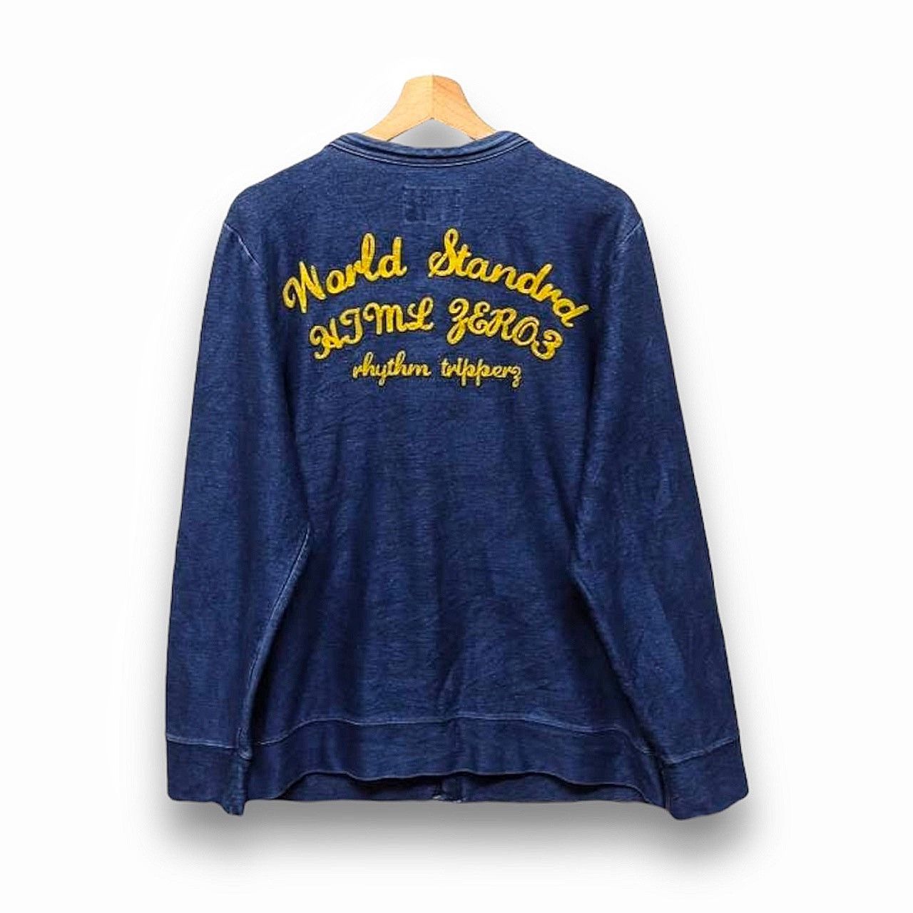 Japanese Brand HTML Indigo Cardigan embroidery Size US L / EU 52-54 / 3 - 2 Thumbnail