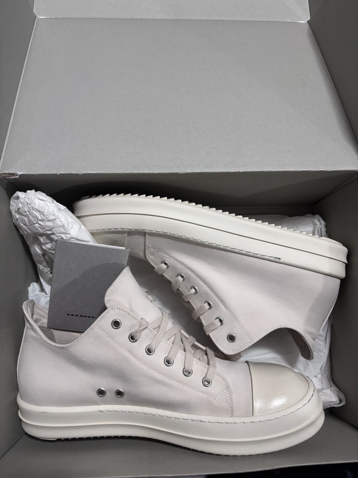 Rick Owens Rick Owen’s Low Ramone Natural & Milk Size US 11 / EU 44 - 9 Thumbnail