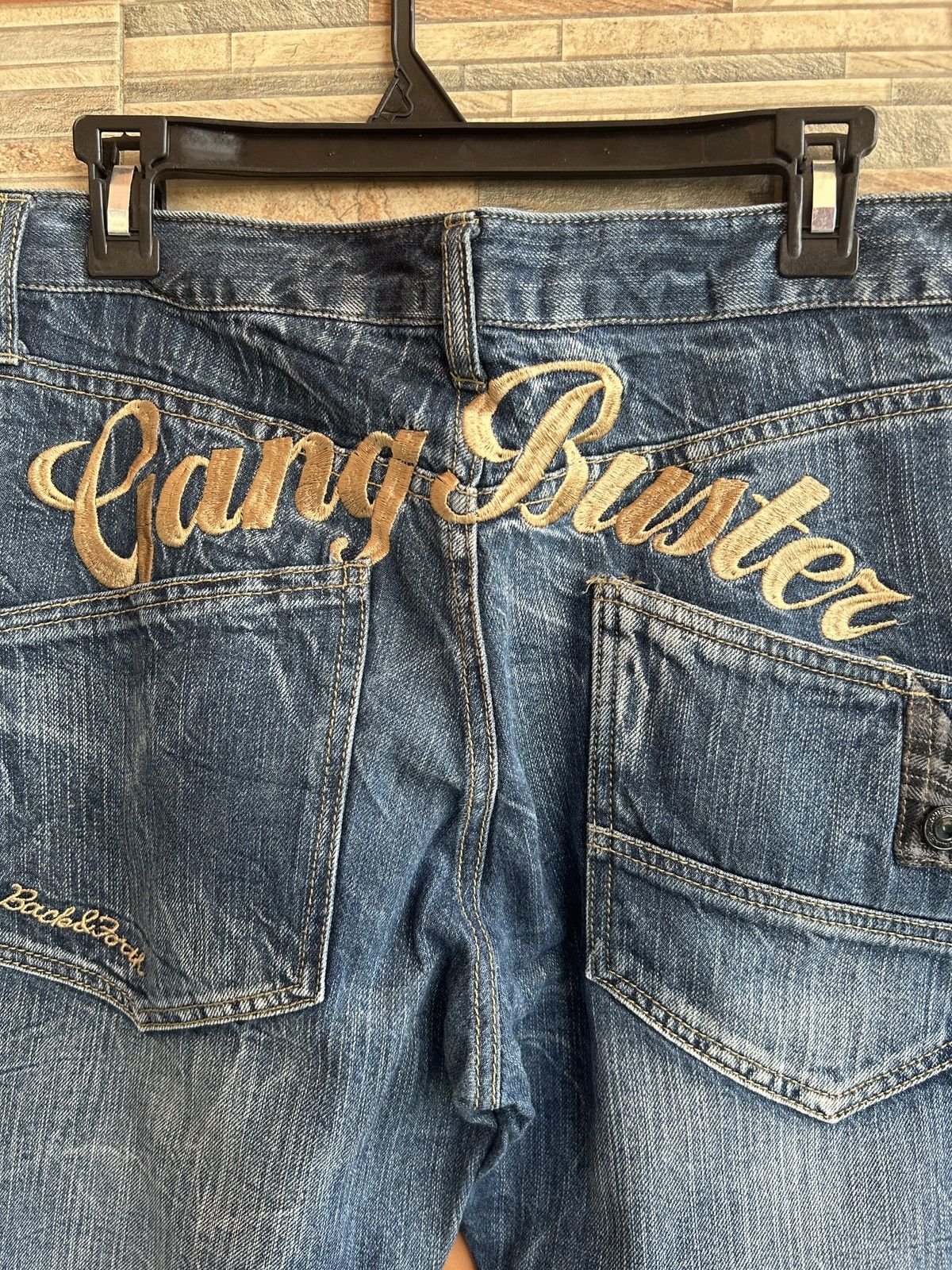 If Six Was Nine Vintage Gang Buster Spellout Distressed Pant Size US 29 - 7 Thumbnail