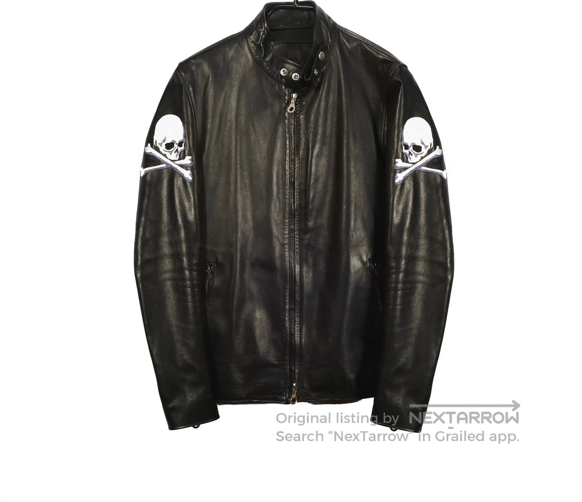 MMW MMJ Embroidered Skull Leather Jacket. Size US M / EU 48-50 / 2 - 1 Thumbnail