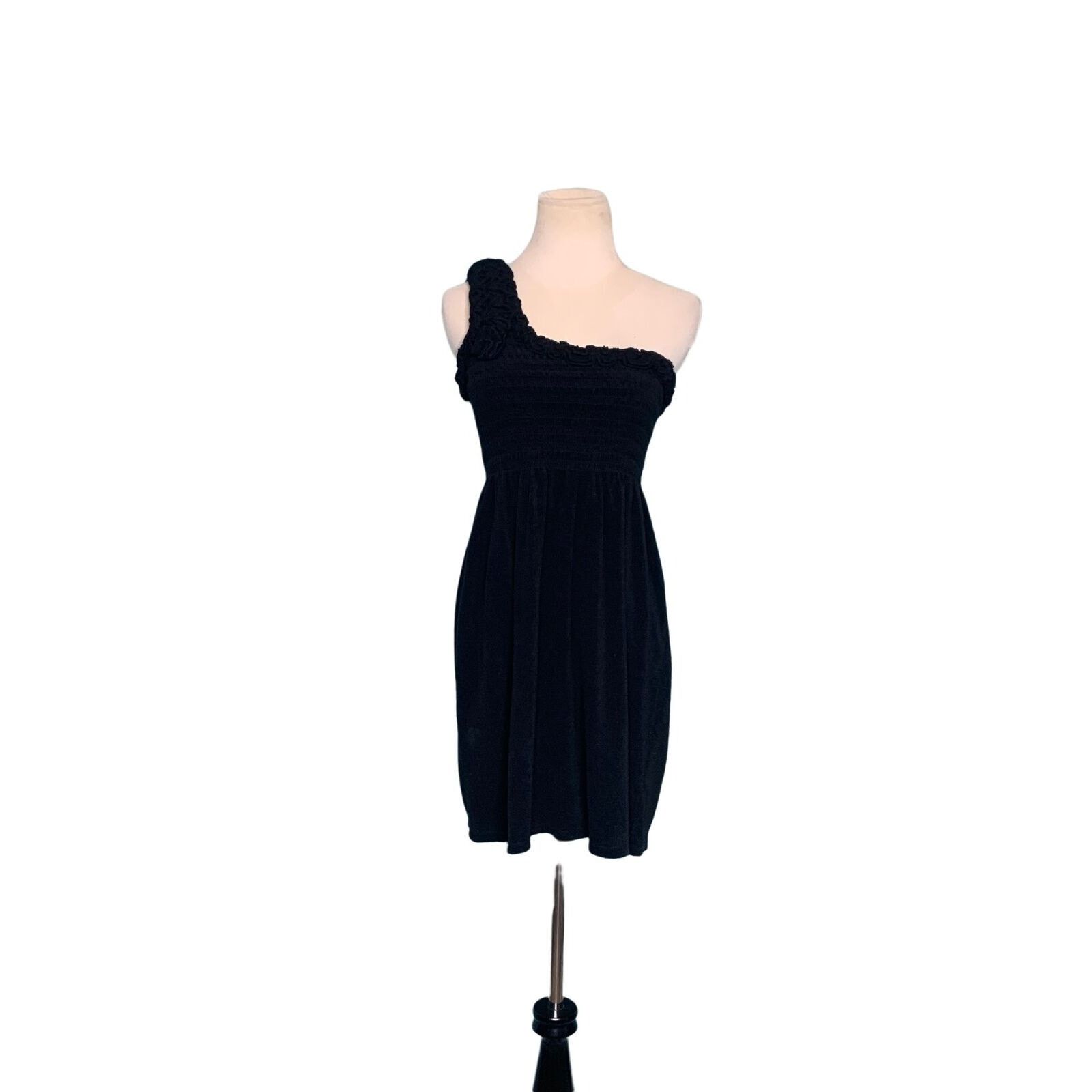 Juicy Couture Juicy Couture black smocked one shoulder dress size small Size S / US 4 / IT 40 - 10 Thumbnail