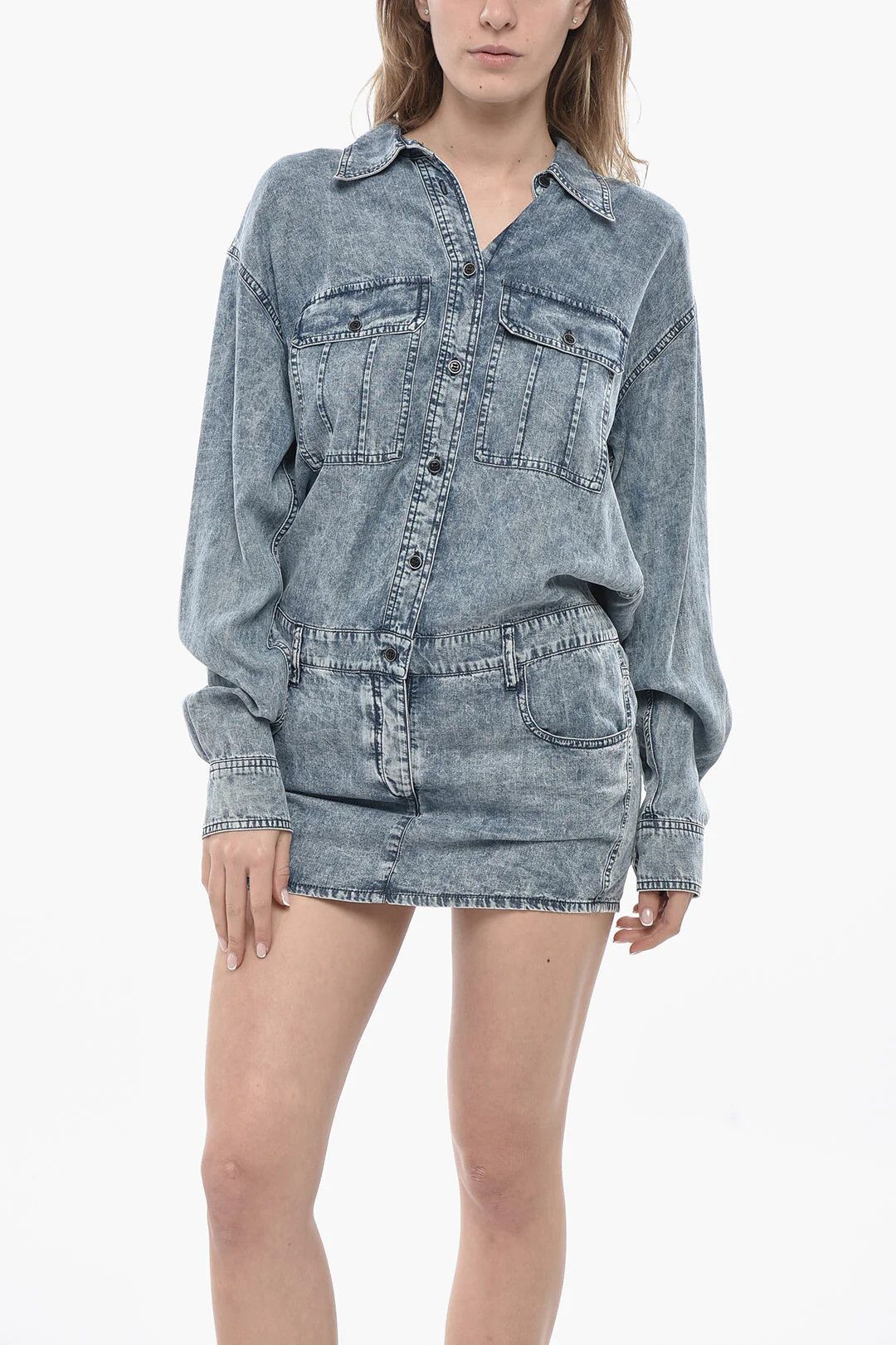 Isabel Marant og1mm0326 Safari Blouse in Blue Size S / US 4 / IT 40 - 4 Thumbnail