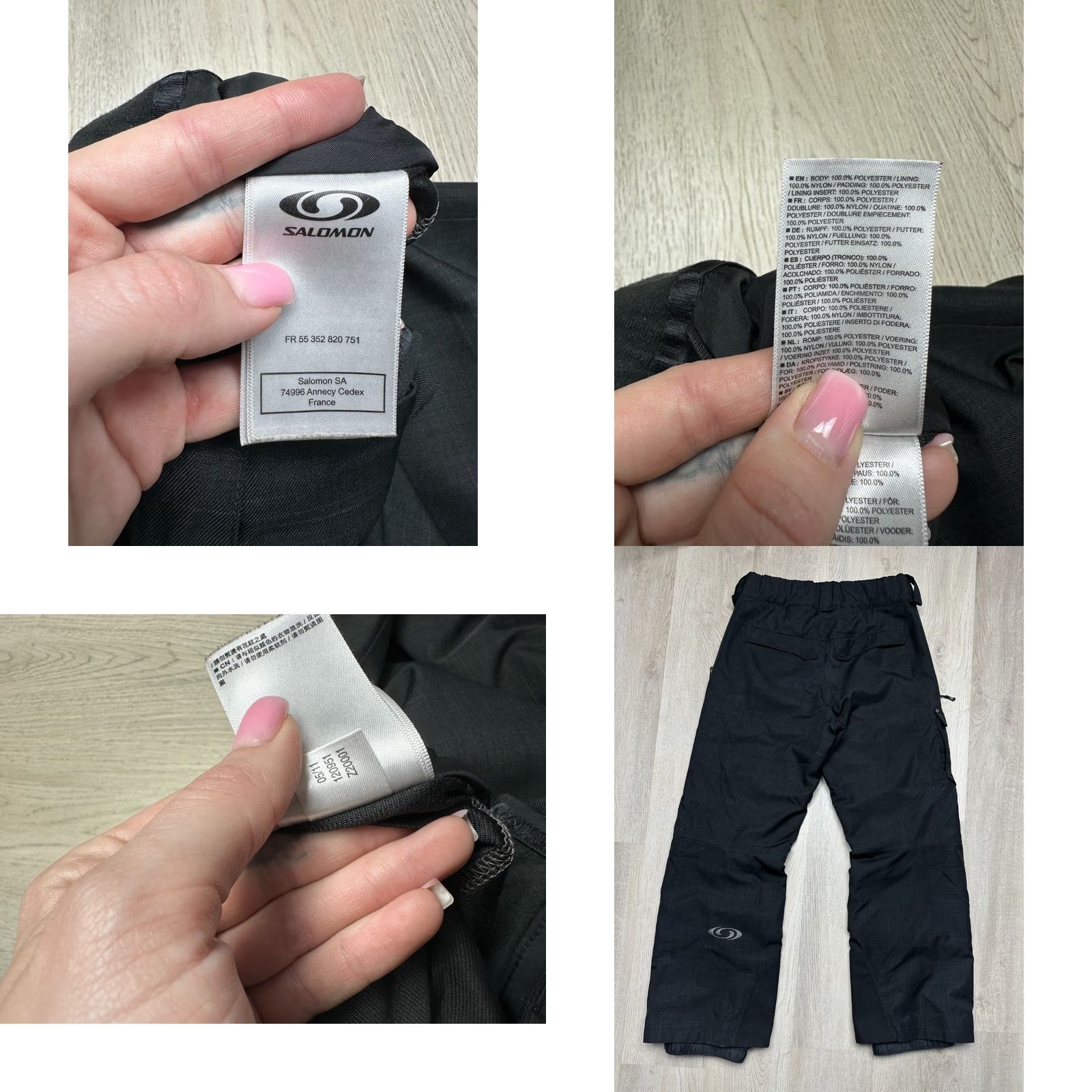 Salomon Salomon Mens Ski Snowboard Pants 30 (S) Black Logo Regular Inseam 32 in Skiing Snow Pants Mens Size US 30 / EU 46 - 8 Thumbnail
