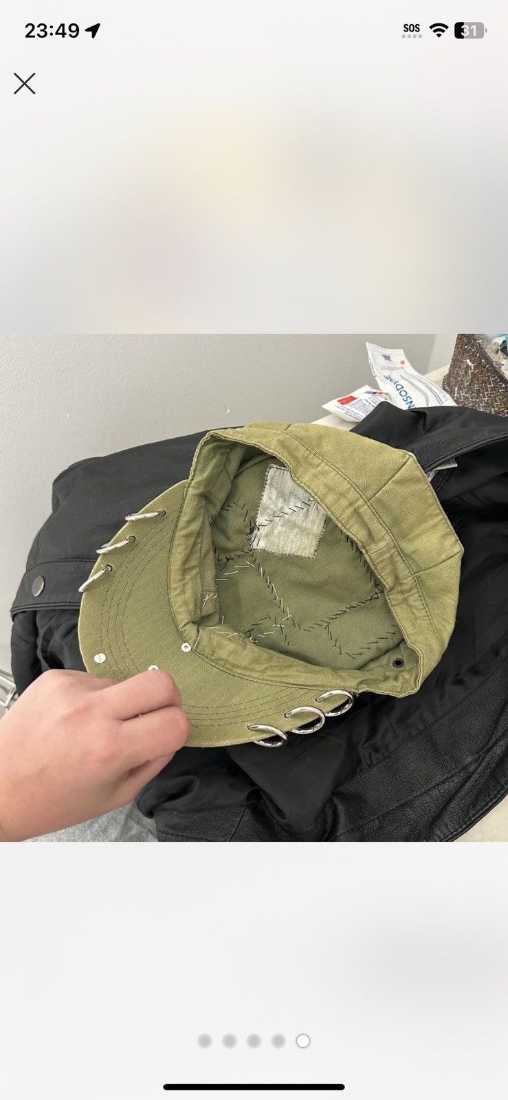 Handmade Khaki industrial alt patchwork cap Size ONE SIZE - 5 Thumbnail