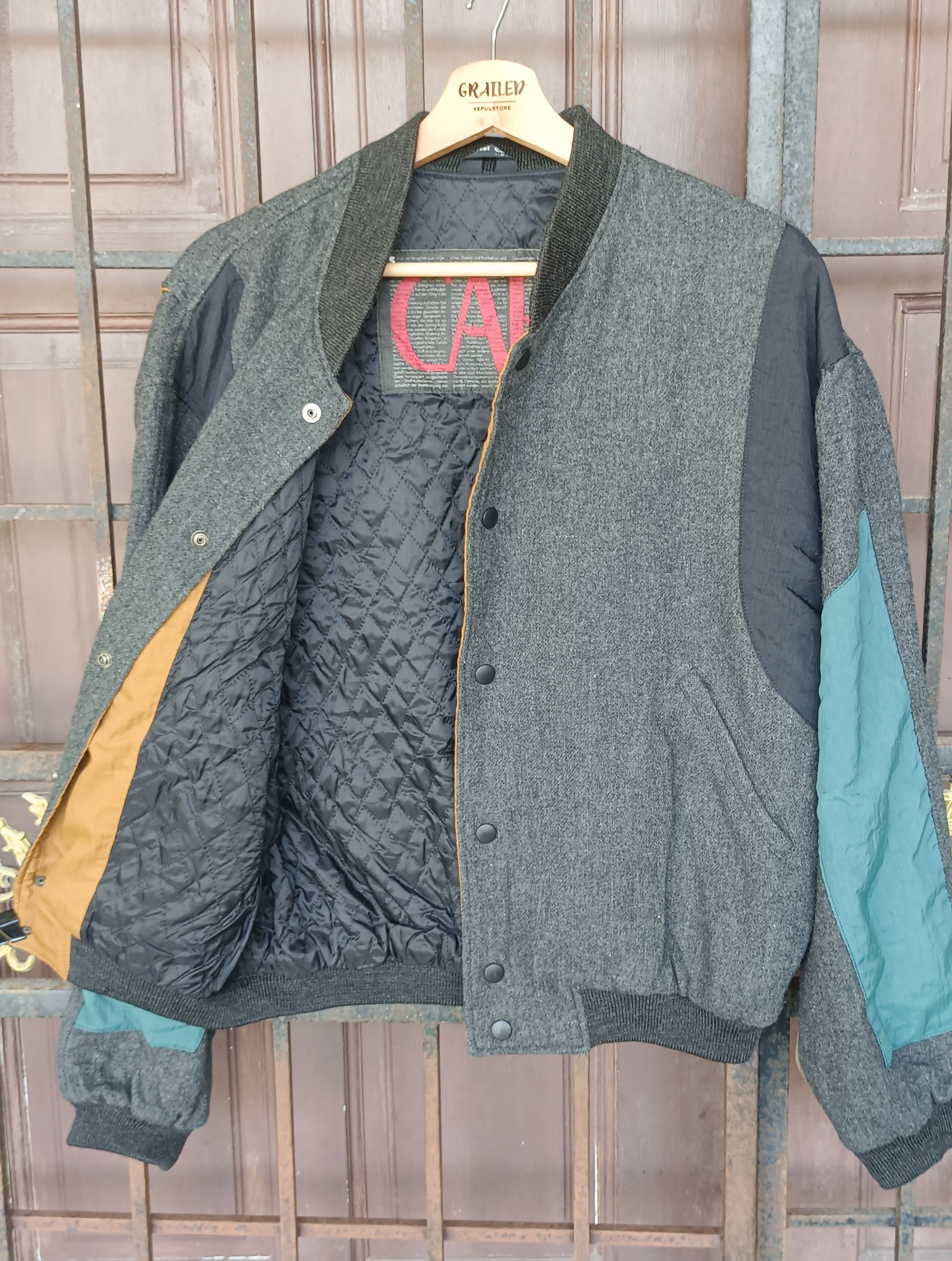 Japanese Brand Vintage🔥 West CAB Bomber Jacket Multi Colour Click Button Size US L / EU 52-54 / 3 - 1 Thumbnail