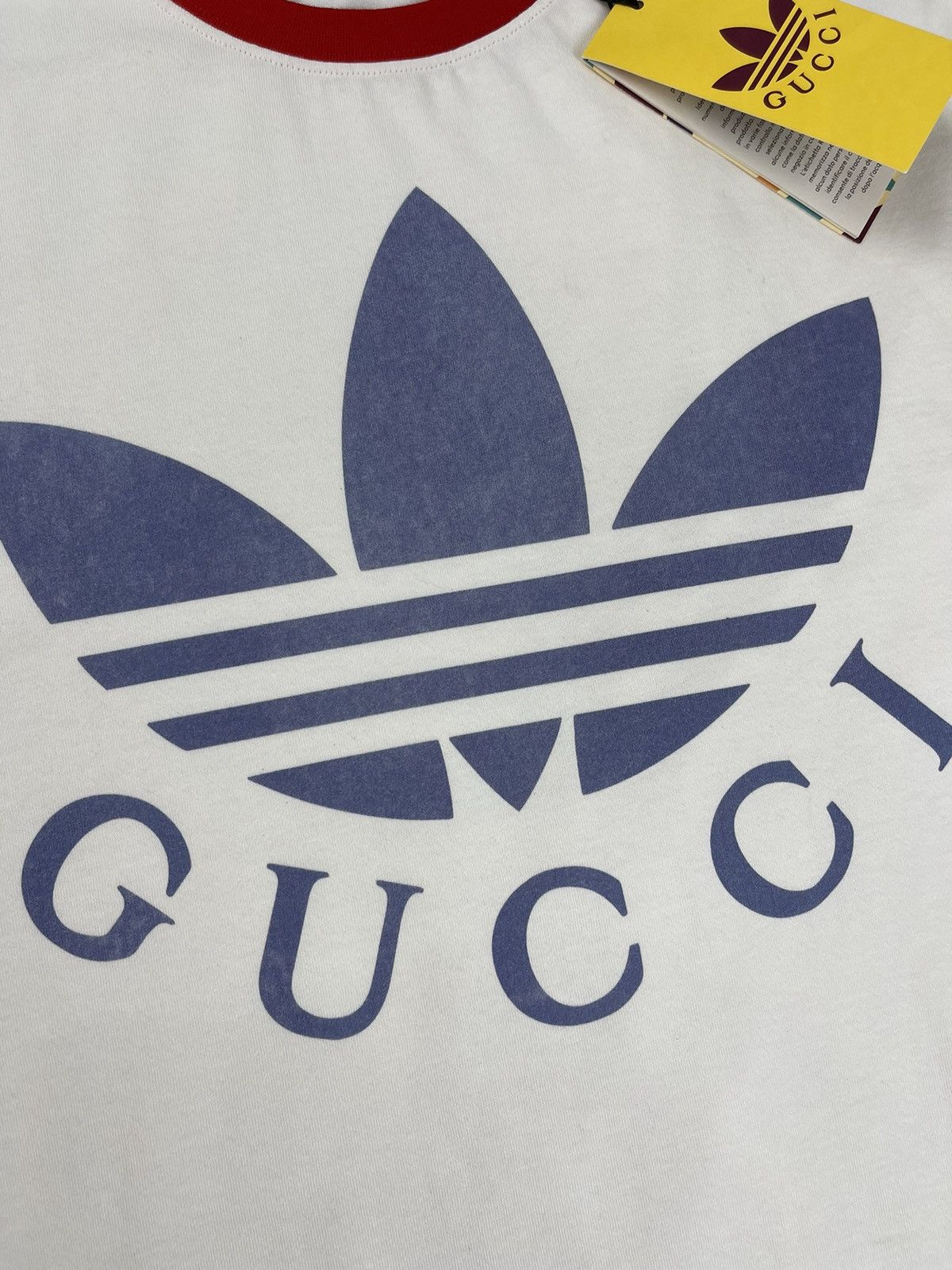 Adidas × Gucci Gucci x Adidas Cotton Jersey T-Shirt White/Red Unisex Size US S / EU 44-46 / 1 - 5 Thumbnail