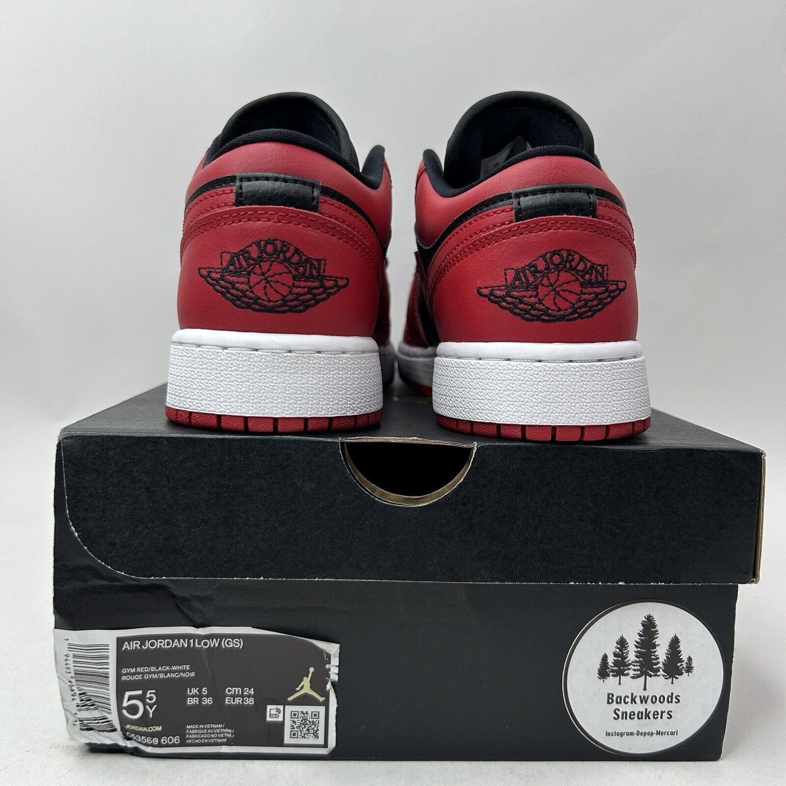 Nike Nike Shoes Air Jordan 1 Low GS “Gym Red/Reverse Bred” 2023 Size US 7 / IT 37 - 4 Thumbnail