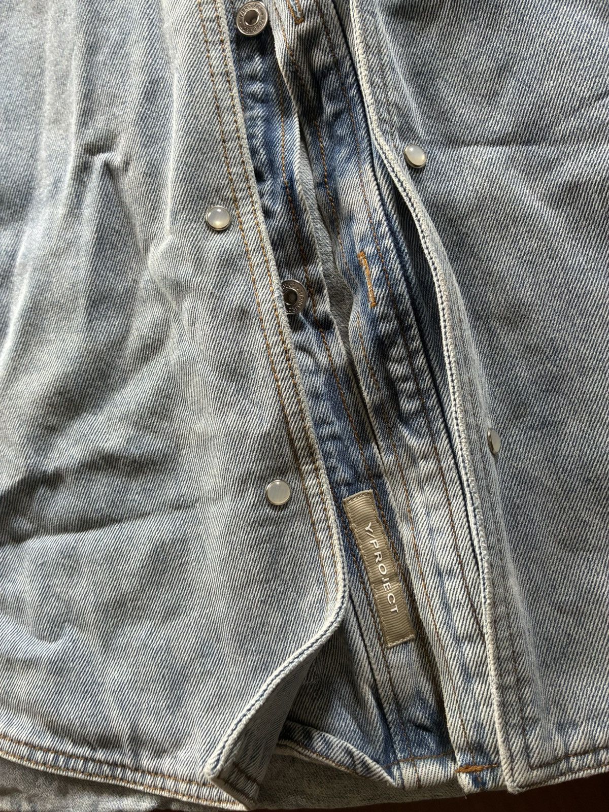 Y/Project Y Project denim snap shirt Size US XL / EU 56 / 4 - 3 Thumbnail