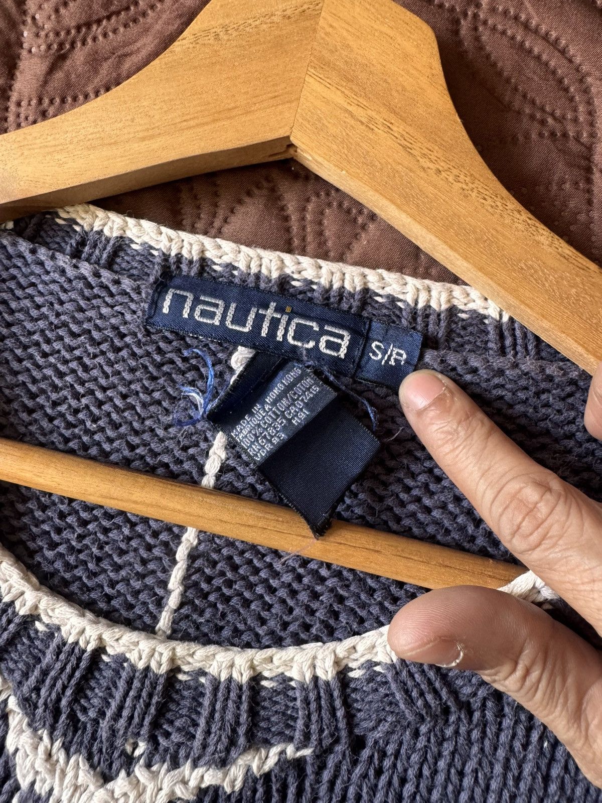 Nautica VINTAGE 90s NAUTICA HAND KNIT MAP NORTH-SOUTH AMERICA Size US L / EU 52-54 / 3 - 8 Thumbnail