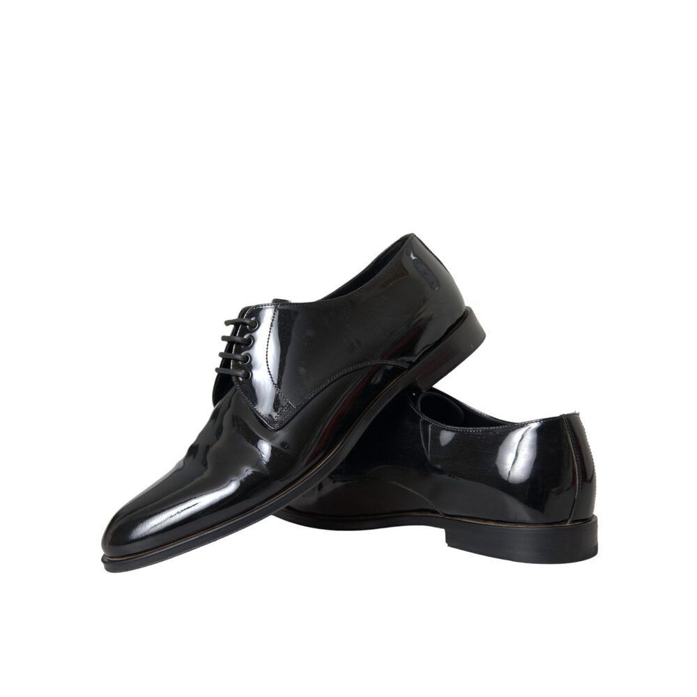 Dolce & Gabbana Dolce & Gabbana Black Patent Leather Derby Formal Dress Shoe Size US 9 / EU 42 - 7 Thumbnail