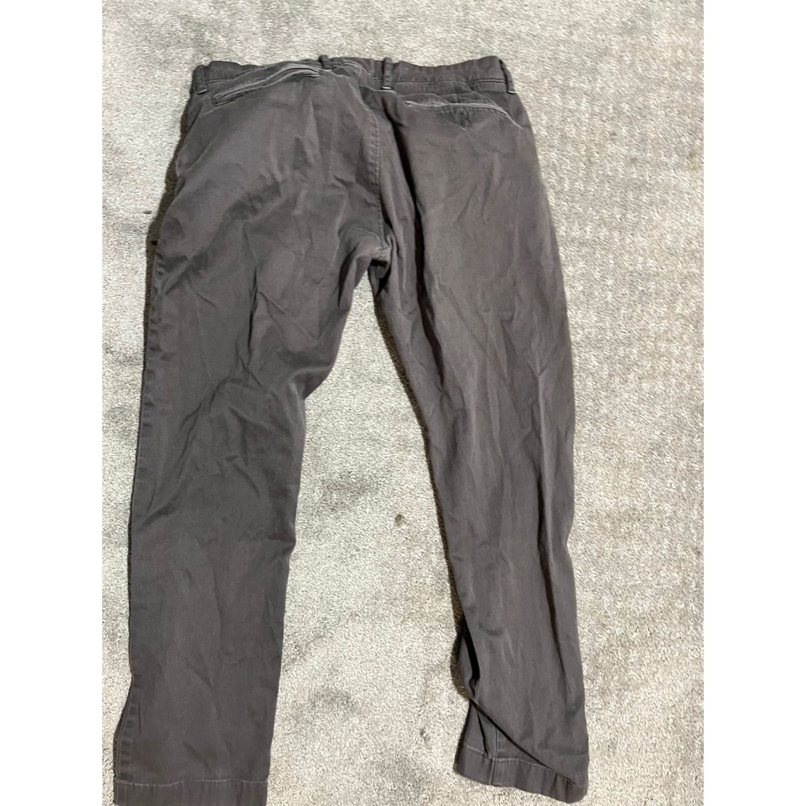 J.Crew VINTAGE J.CREW 484 Slim Straight Chino Pants Gray 33x28 Men’s Flat Front Cotton Stretch Size US 33 - 3 Thumbnail