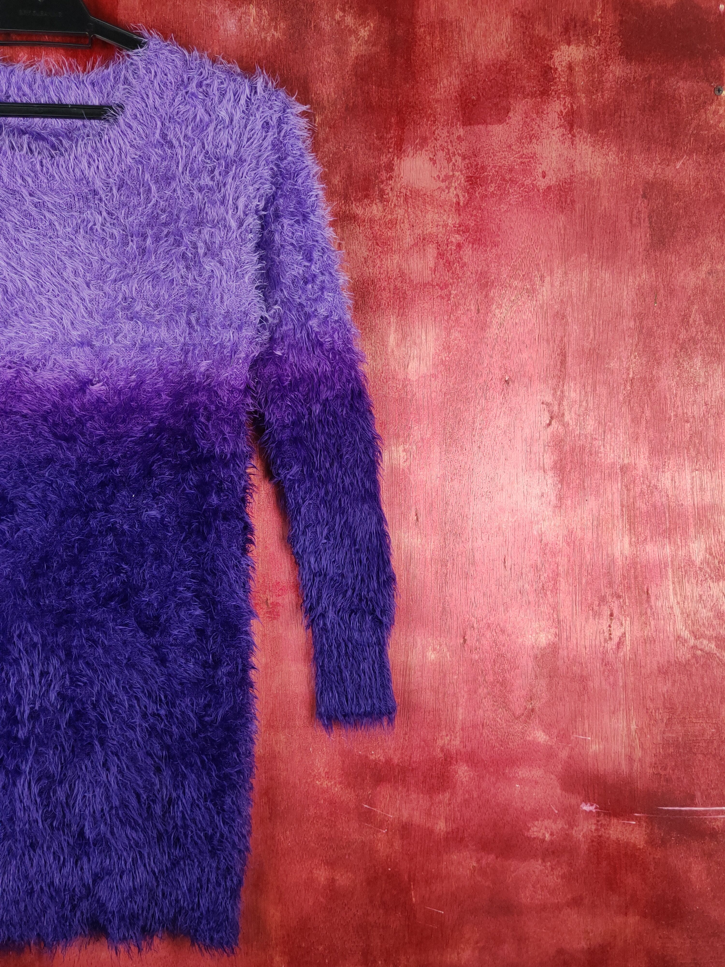Homespun Knitwear × Japanese Brand Japanese Brand Purple Shag Shaggy Fur Mohair Knitwear #S1950 Size S / US 4 / IT 40 - 5 Thumbnail