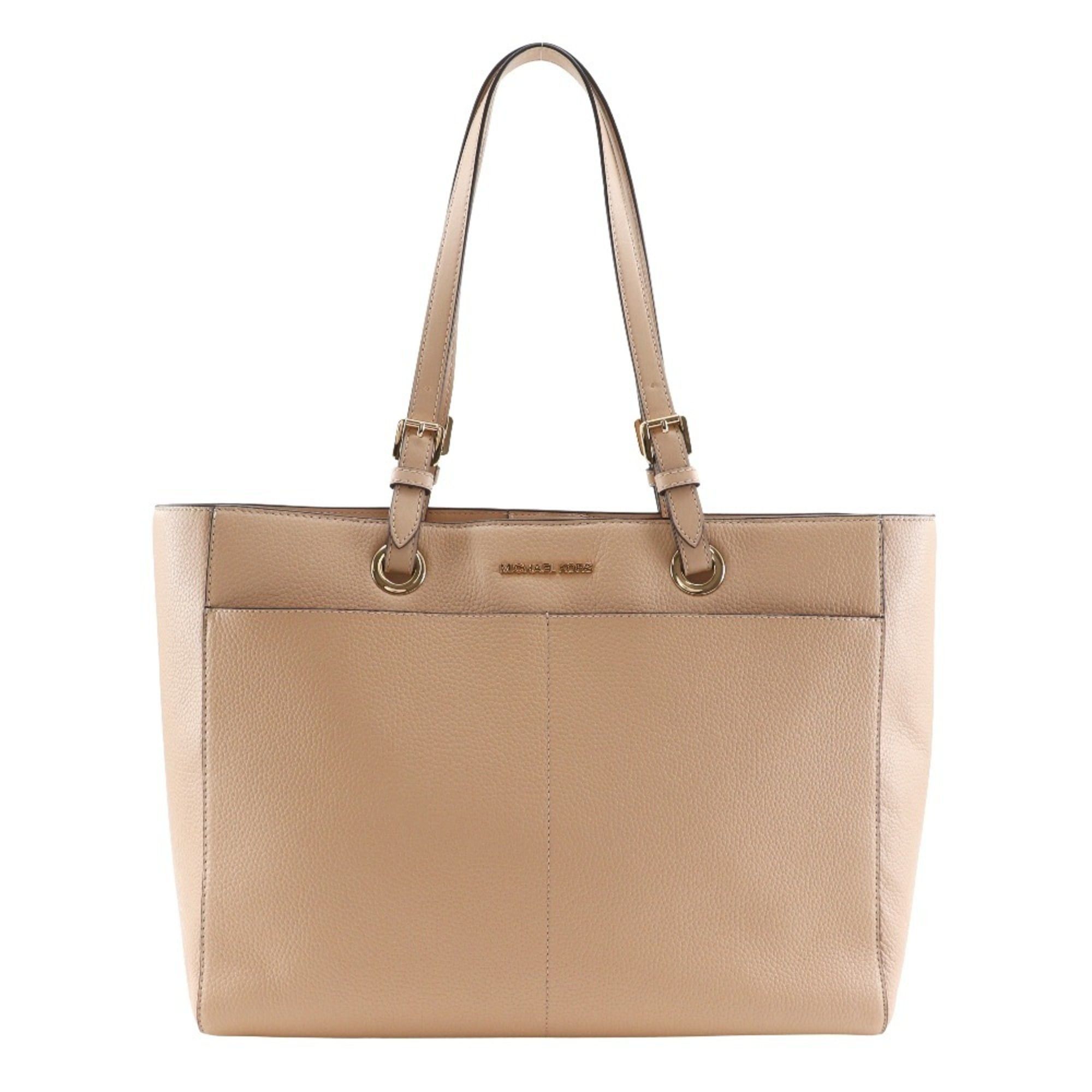 Michael Kors Michael Kors Women's Beige Leather Tote Bag with A4 Magnetic closure Size ONE SIZE - 1 Thumbnail