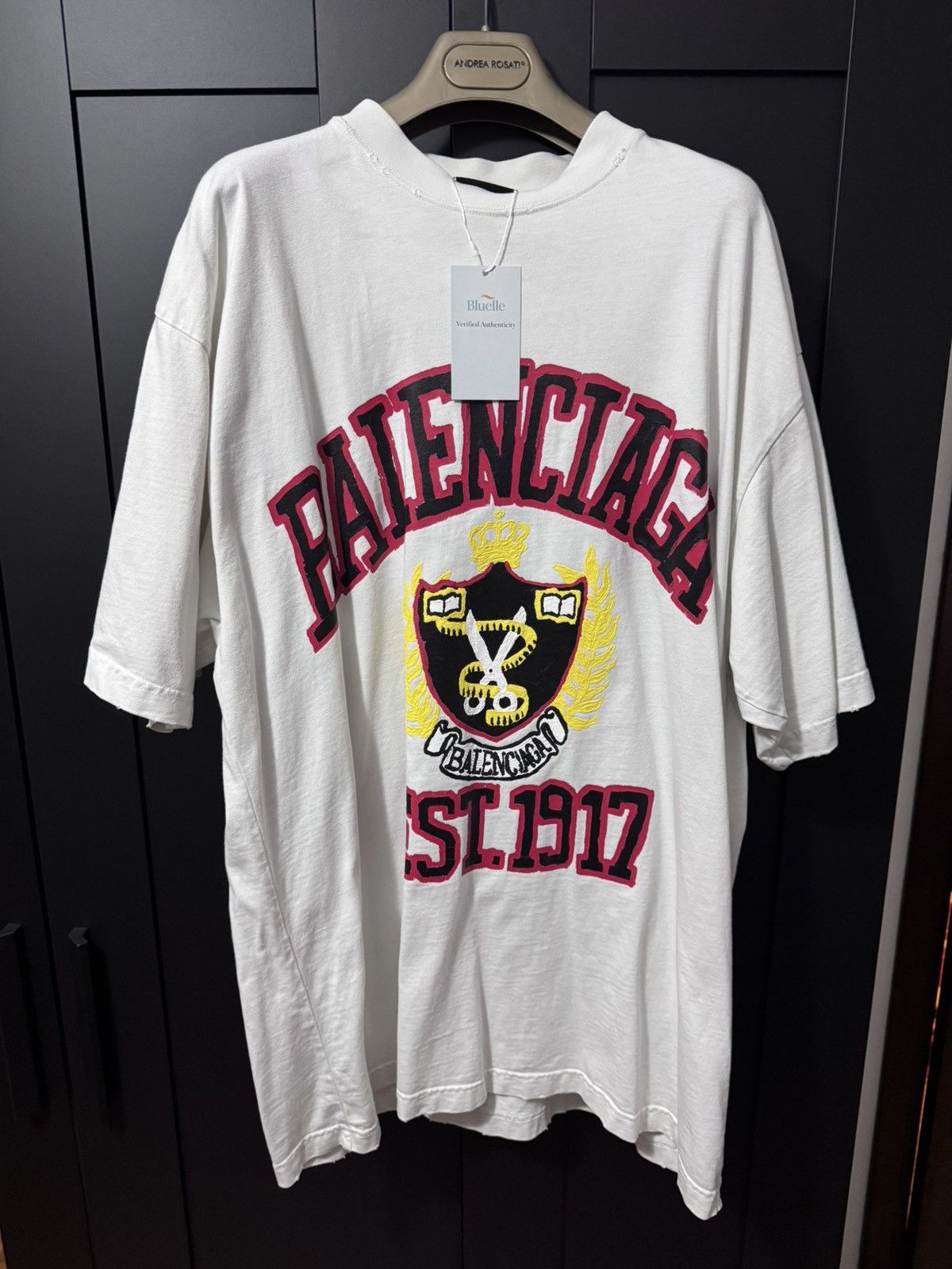Balenciaga Balenciaga DIY College Tee BLUELLE🌊 Size US S / EU 44-46 / 1 - 1 Thumbnail