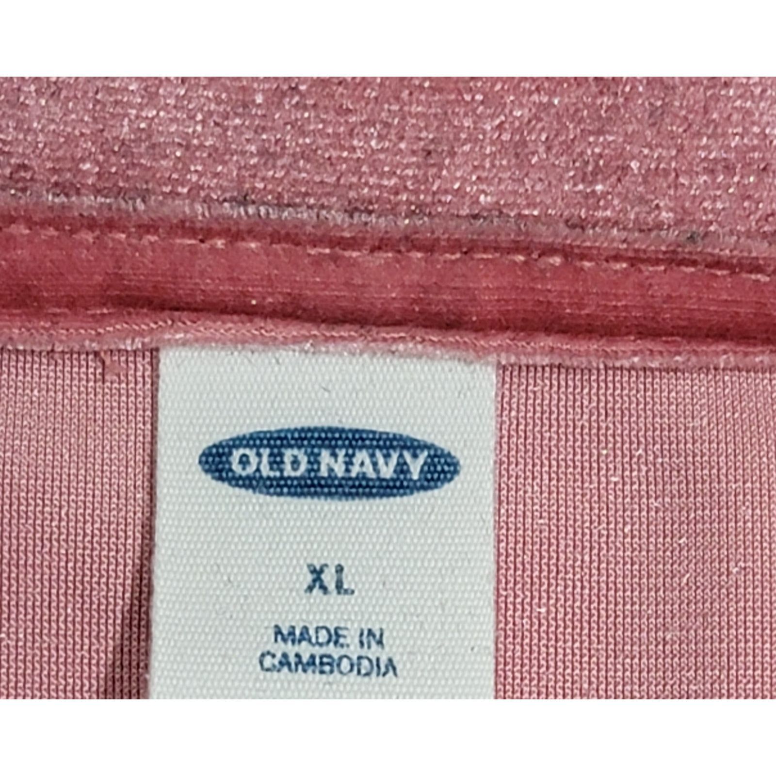 Old Navy Old Navy Pink Glitter Velour Short Ruffled Sleeves Top XL Size XL / US 12-14 / IT 48-50 - 3 Thumbnail