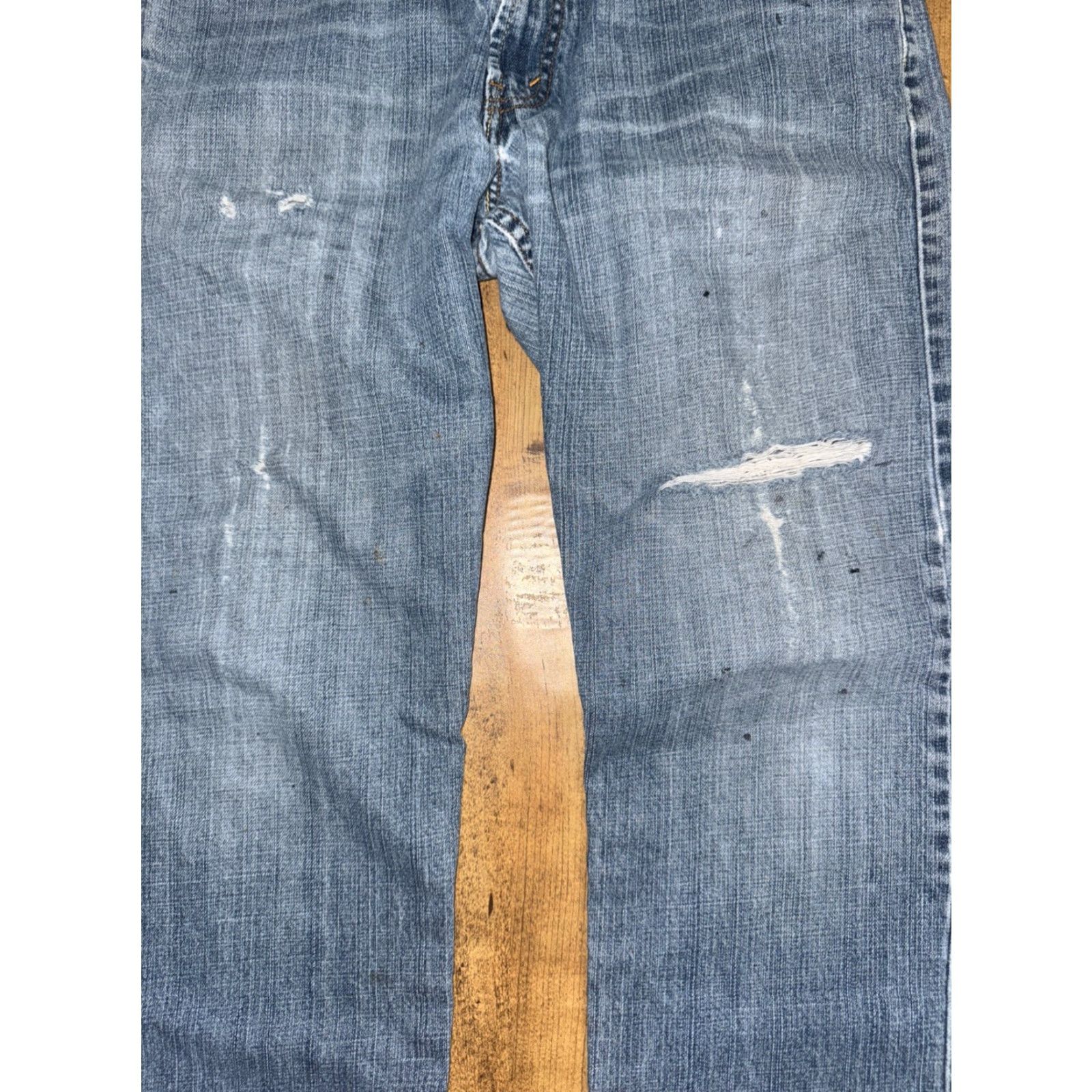 Levi's VINTAGE Levi’s 505 Jeans Blue Distressed Paint Grunge 34x29 Regular Fit Mens Straight 34 in 29 in Denim Size US 34 / EU 50 - 3 Thumbnail