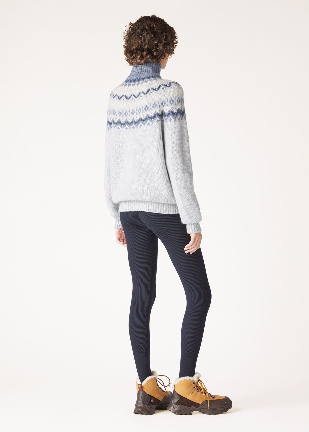 Loro Piana o1w1db10825 FAO5135 Alpe Pile Turtleneck Sweater Light Blue Size XS / US 0-2 / IT 36-38 - 5 Thumbnail