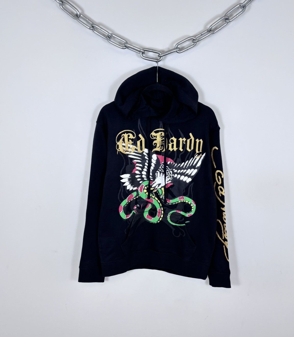 Ed Hardy Ed Hardy NWT Men’s Y2K Big Tattoo Logo Black Hype Hoodie Size US M / EU 48-50 / 2 - 1 Thumbnail
