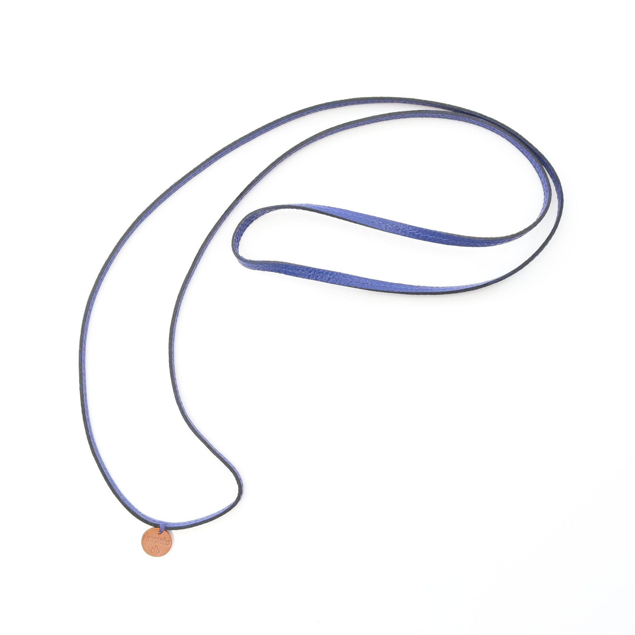 Hermes Hermes Petite Ash Raniere Blue Electric Necklace Veau Epsom Brown Size ONE SIZE - 1 Thumbnail