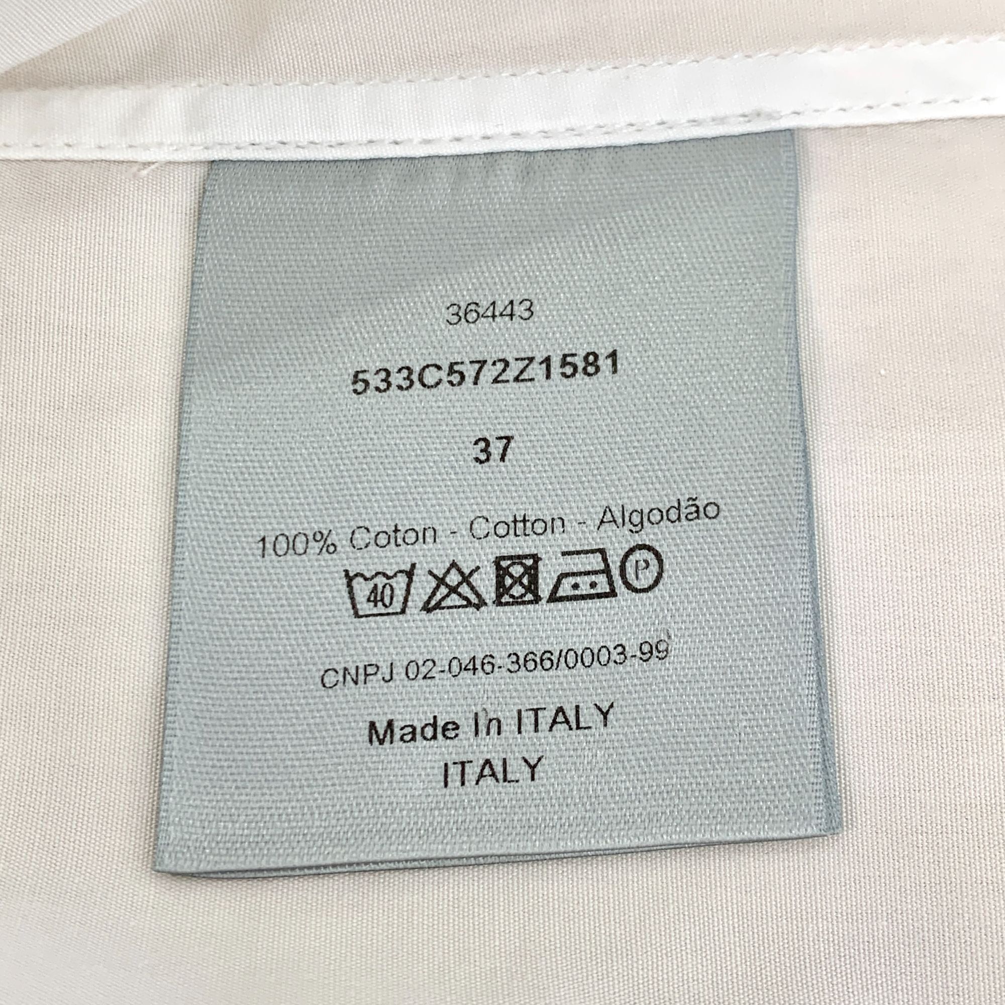 Dior Dior White Cotton Lapel Long-Sleeved Shirt 37 Size US XXS / EU 40 - 5 Thumbnail