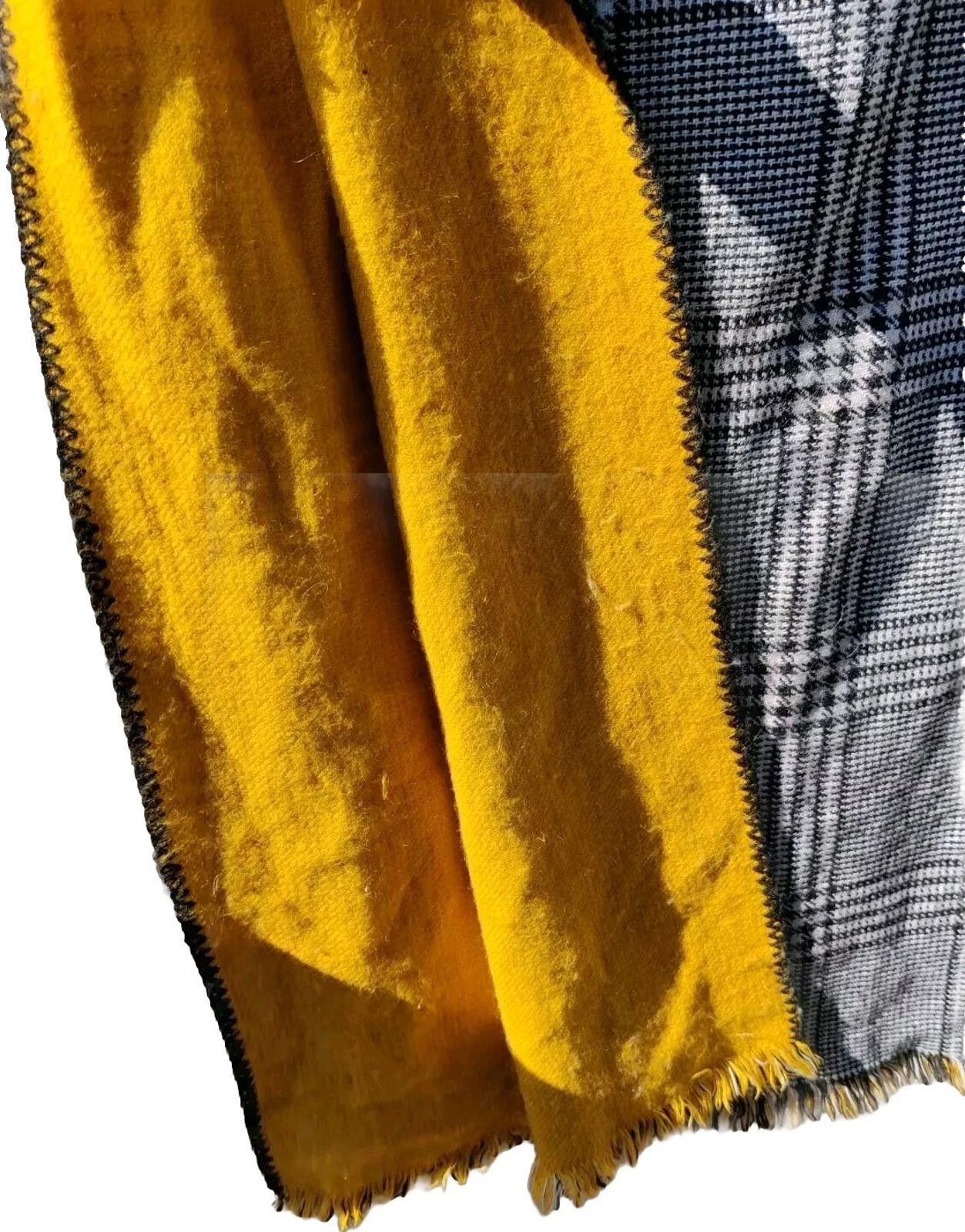 Other Time & Tru Black White Hounds Tooth Reversible Yellow Woven Size ONE SIZE - 1 Thumbnail