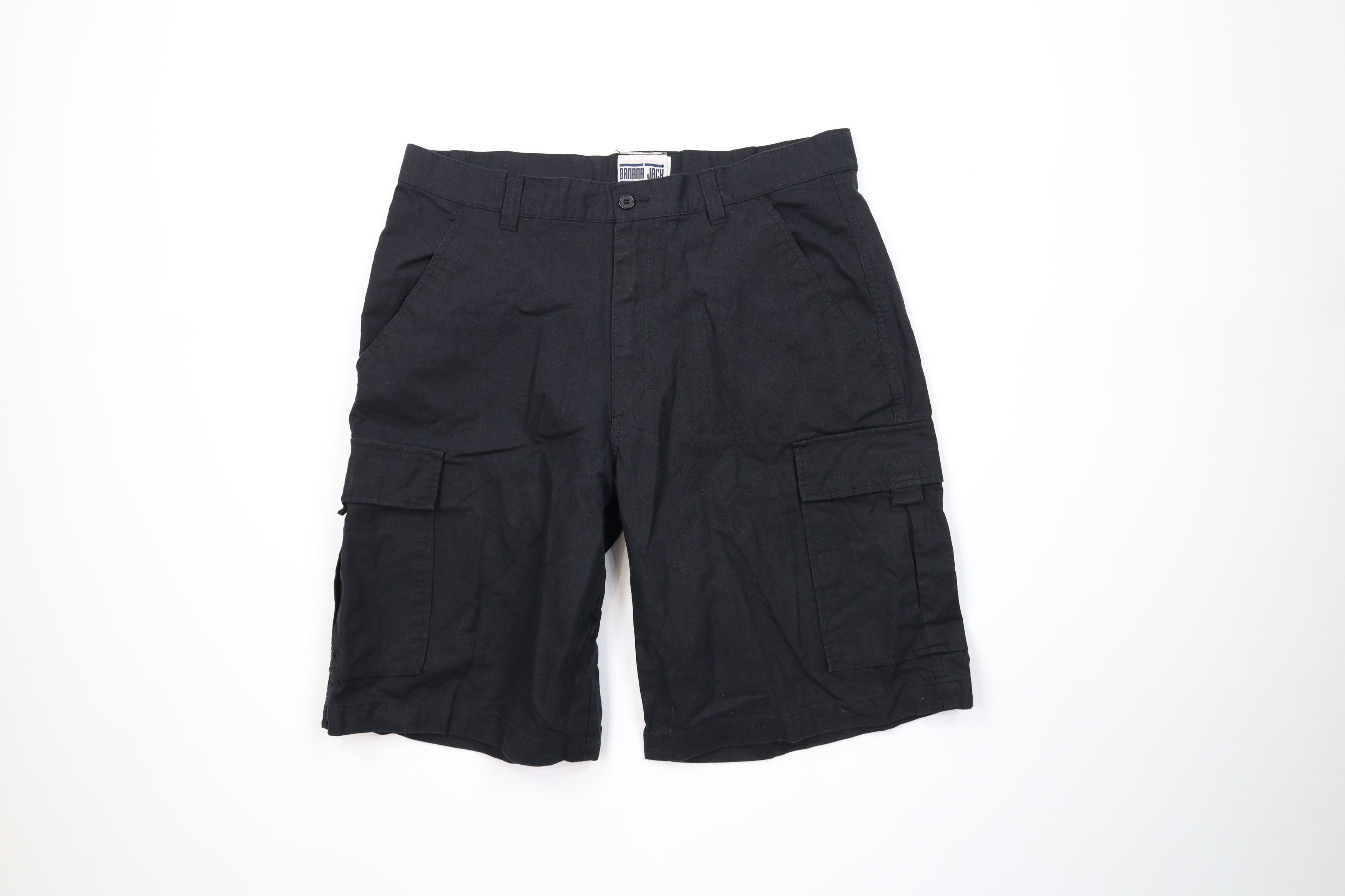 Vintage 90s Y2K Streetwear Blend Baggy Cargo Shorts Black